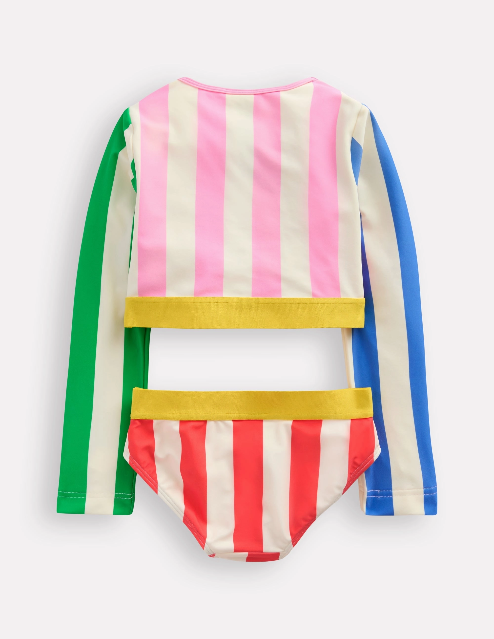 Cropped Rash Vest Set-Hotchpotch Stripe Elegant-Vibe