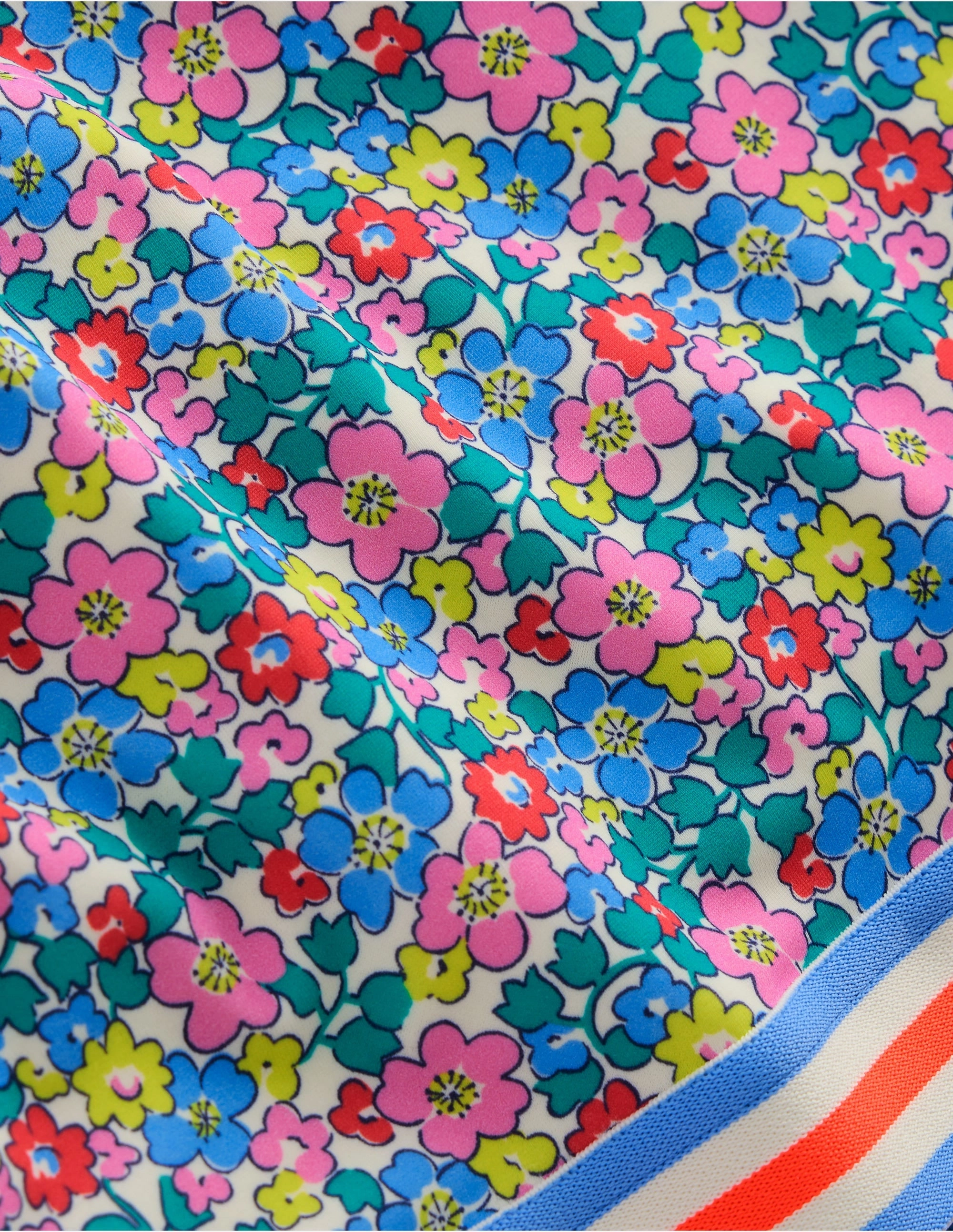 Summer-essentials Comfortable fit Cropped Rash Vest Set-Multi Flowerbed