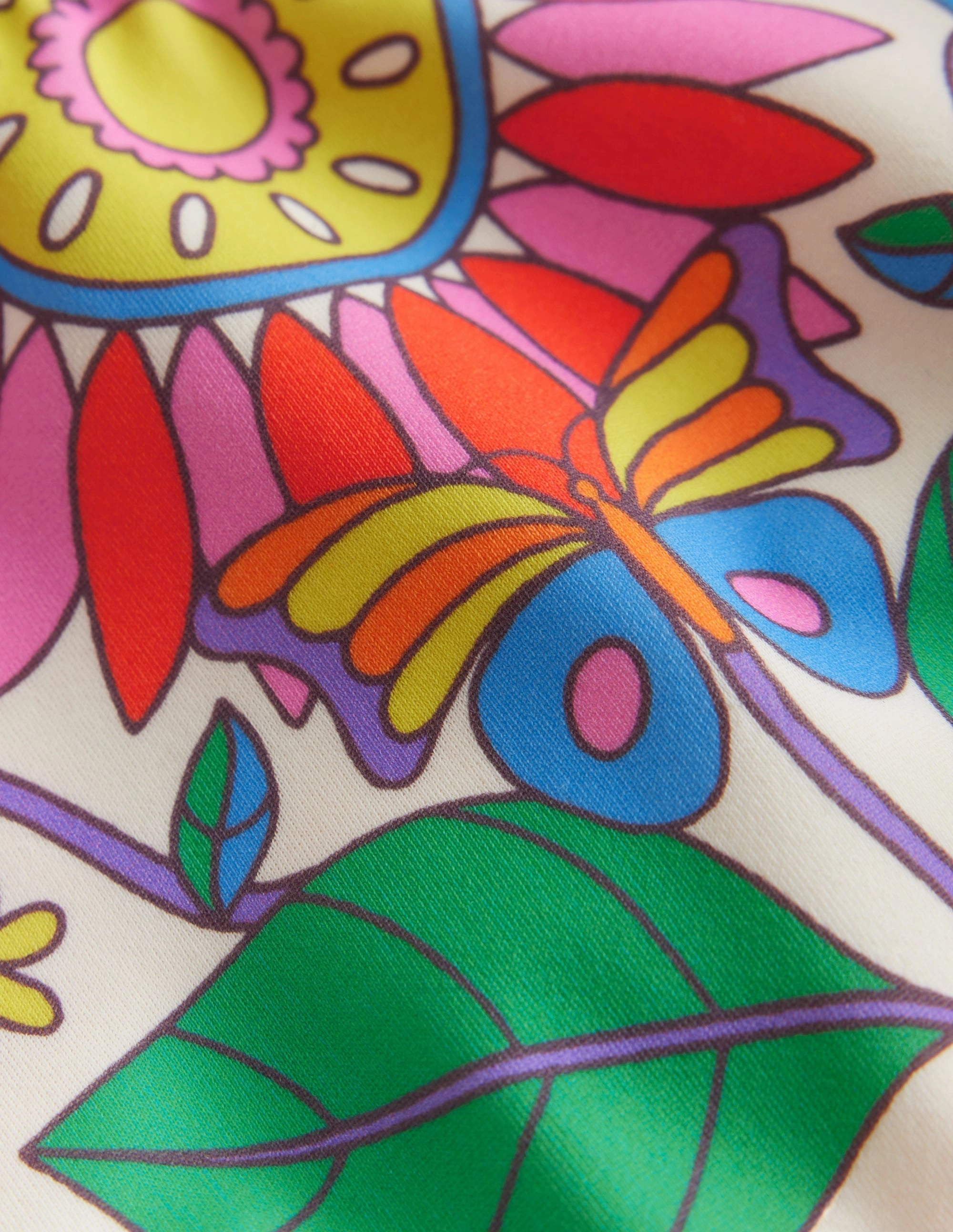 Odor Resistant Textile Coastal Lifestyle Cross Back Bikini Top-Multi Daisy Vine