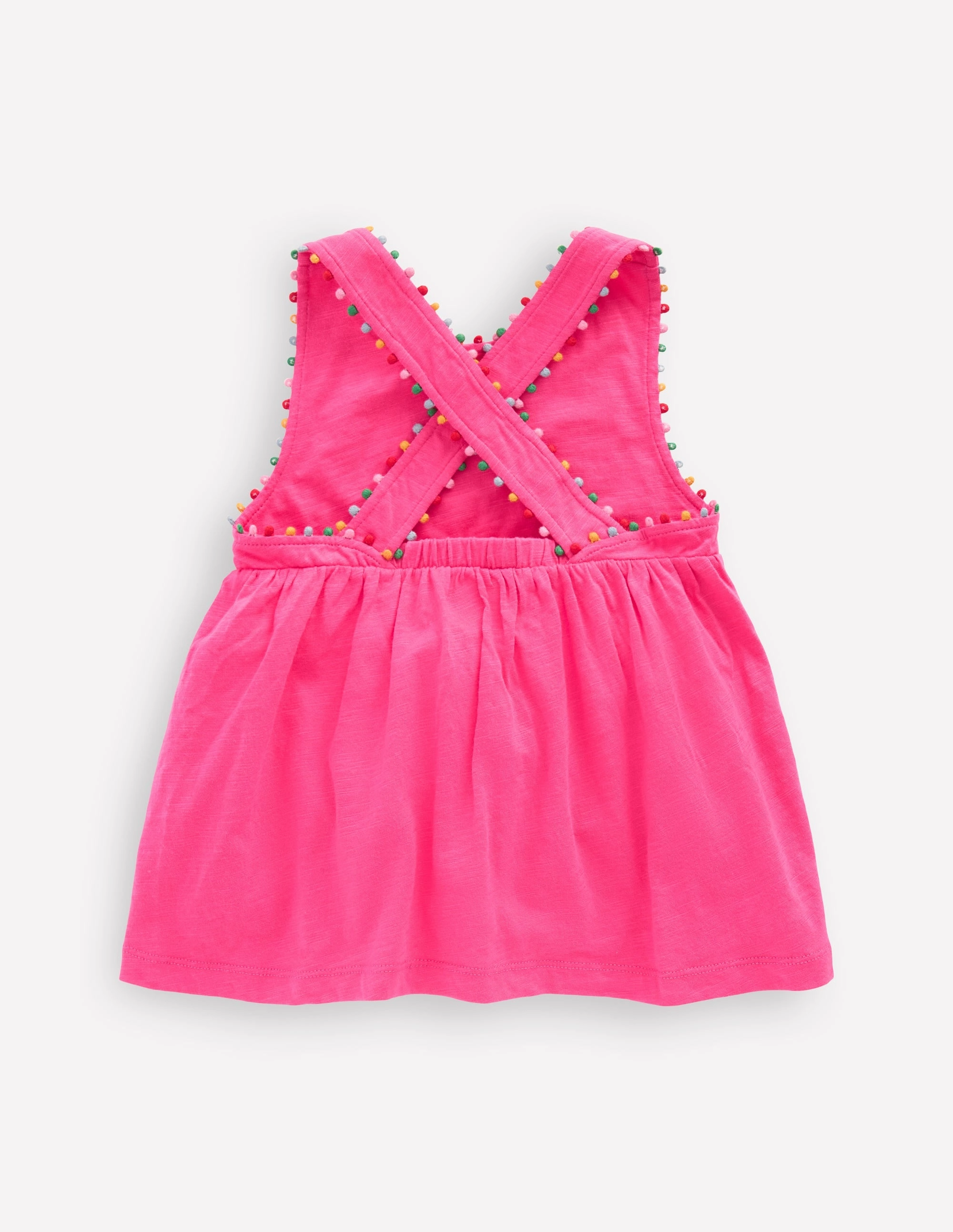 Fitted Shirt Temperature control Cross-back Pom Vest-Flamingo Pink