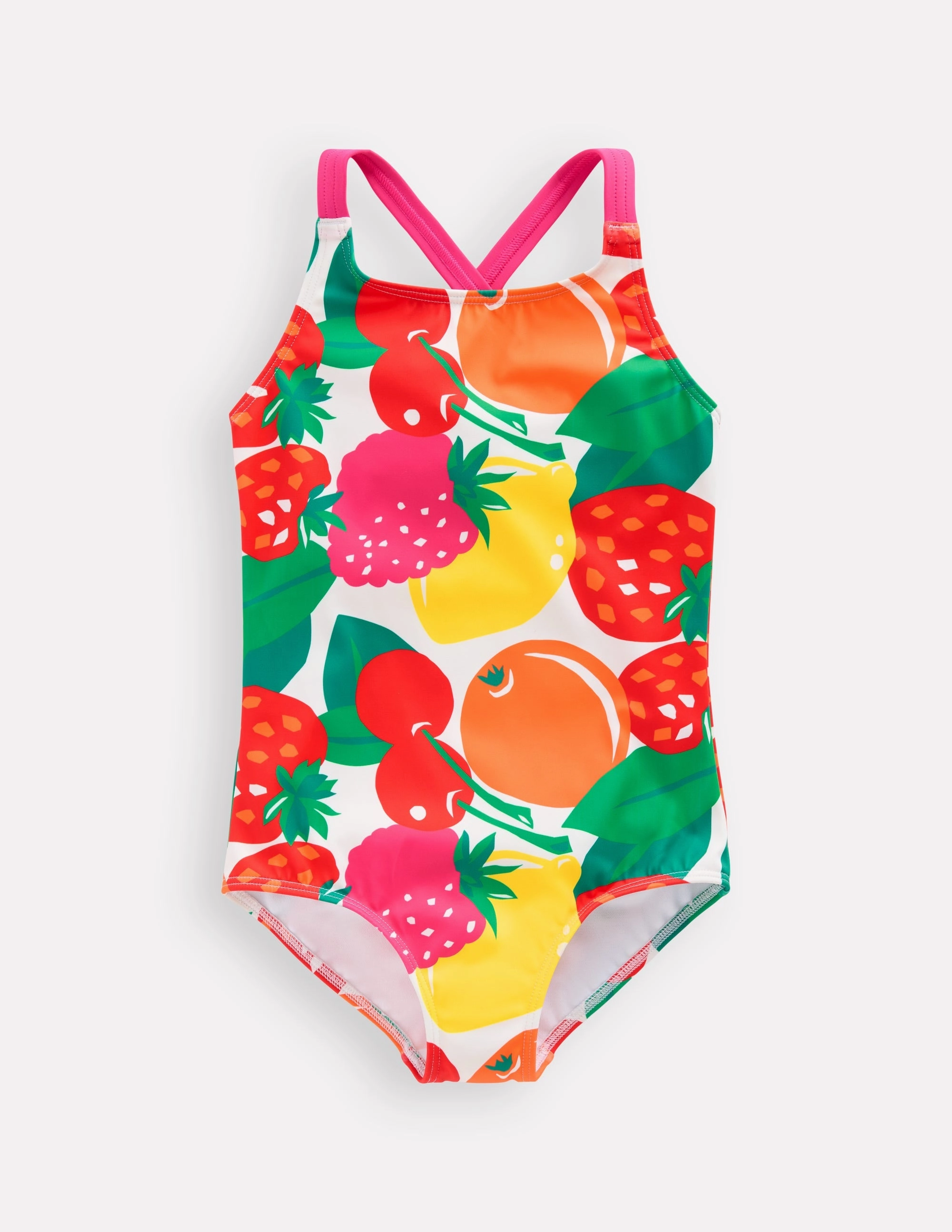 Drag Reduction Design Cross-back Printed Swimsuit-Multi Giant Fruit