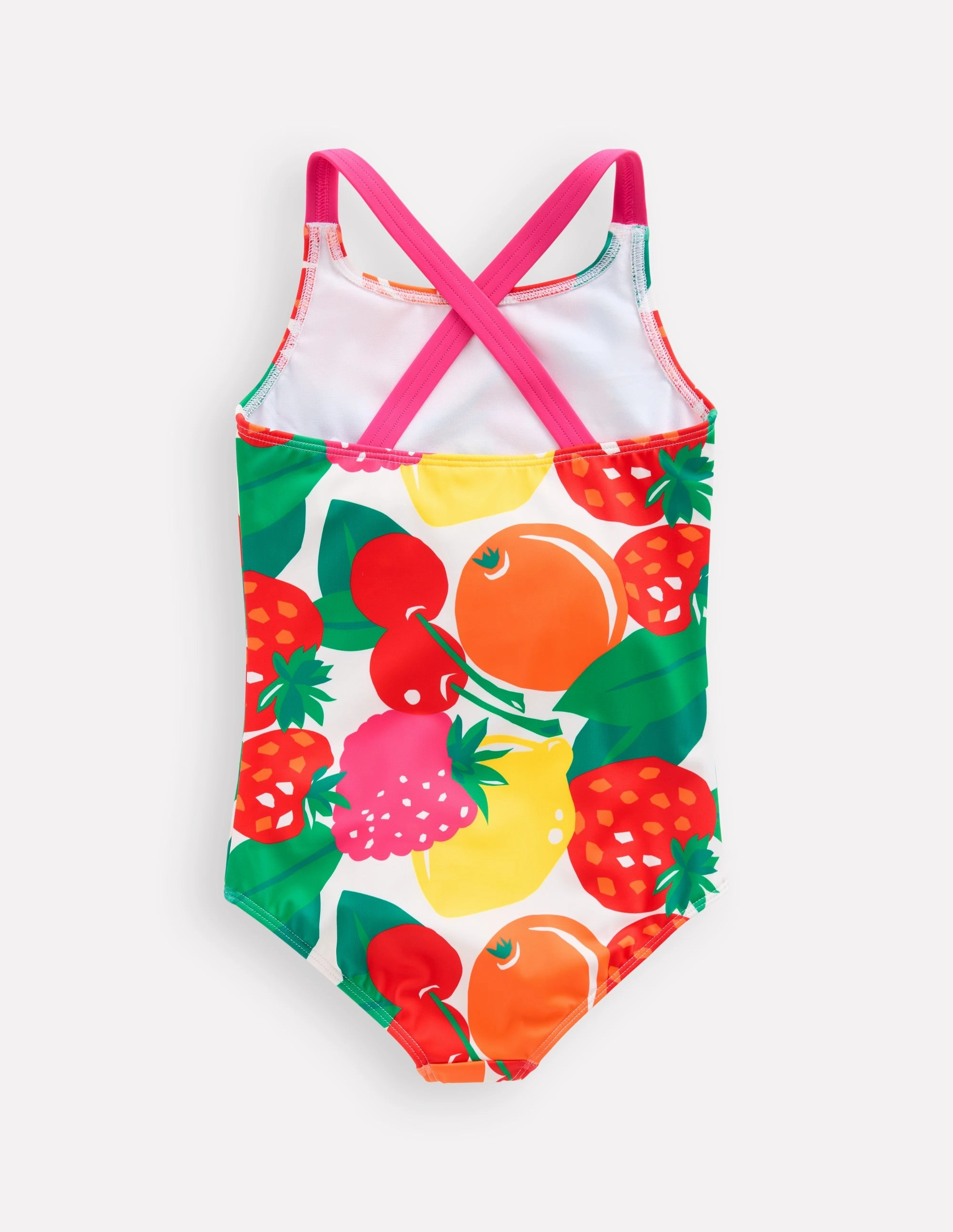 Stretch Weave Fabric Sun-Kissed Days Cross-back Printed Swimsuit-Multi Giant Fruit