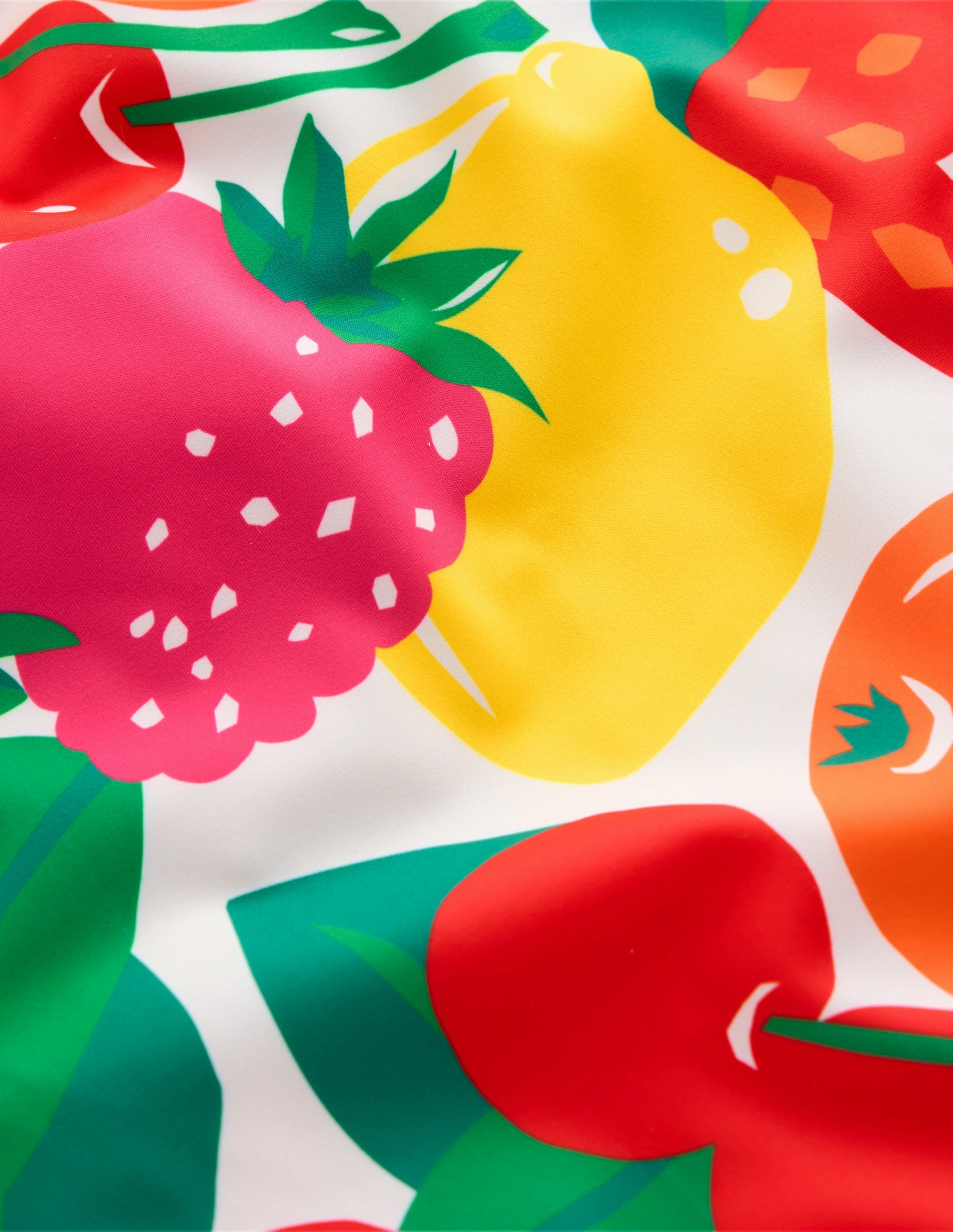 Cross-back Printed Swimsuit-Multi Giant Fruit Ultra Soft Lining UPF 50 Protection