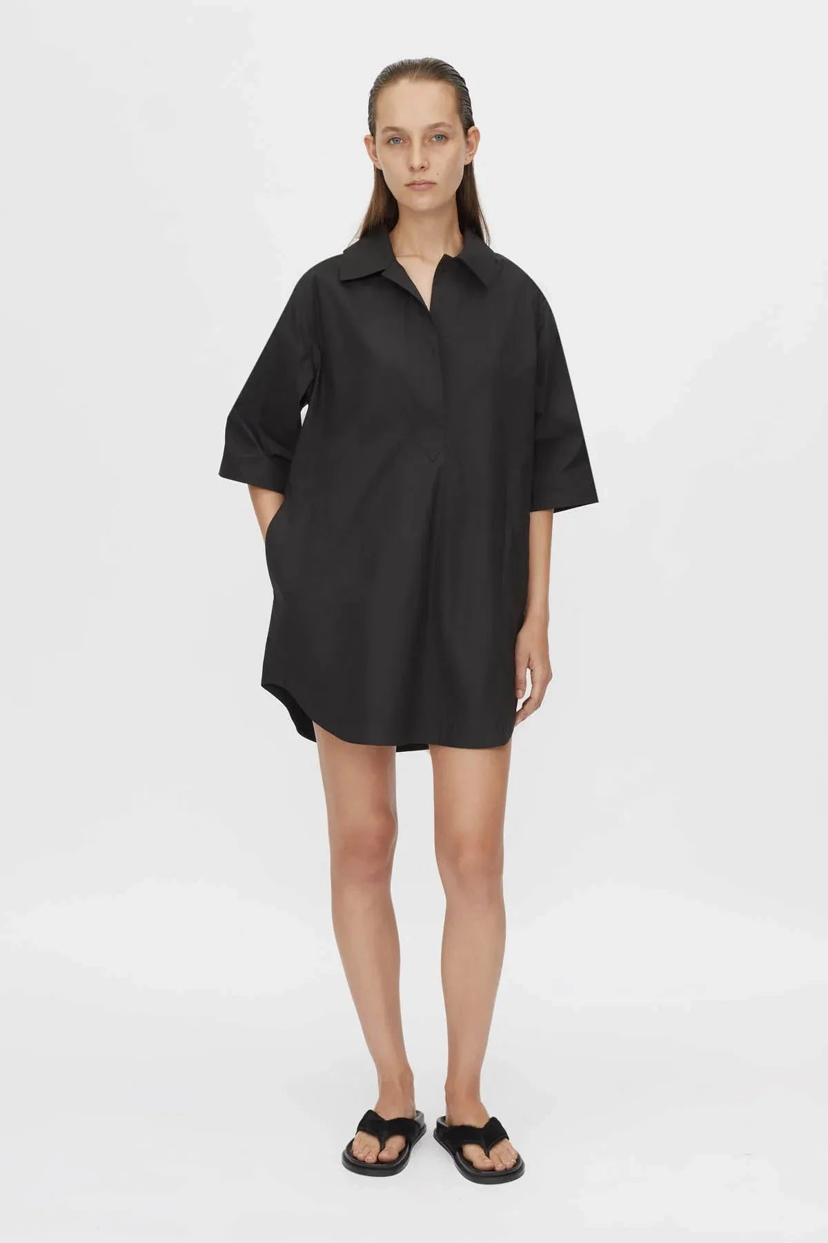 Cumulus Shirt Dress Black Dark Tones