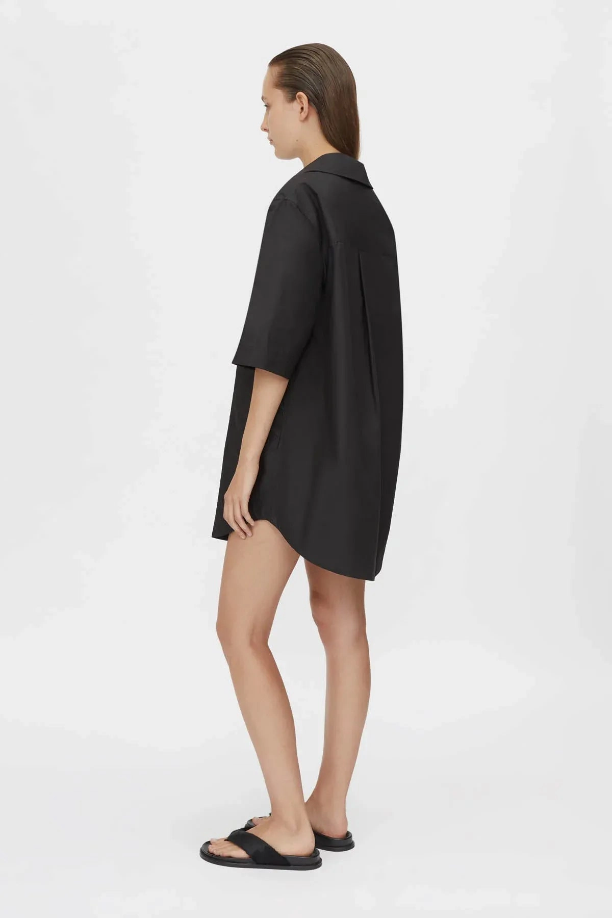 Chic Ensemble Sleek Feel Cumulus Shirt Dress Black