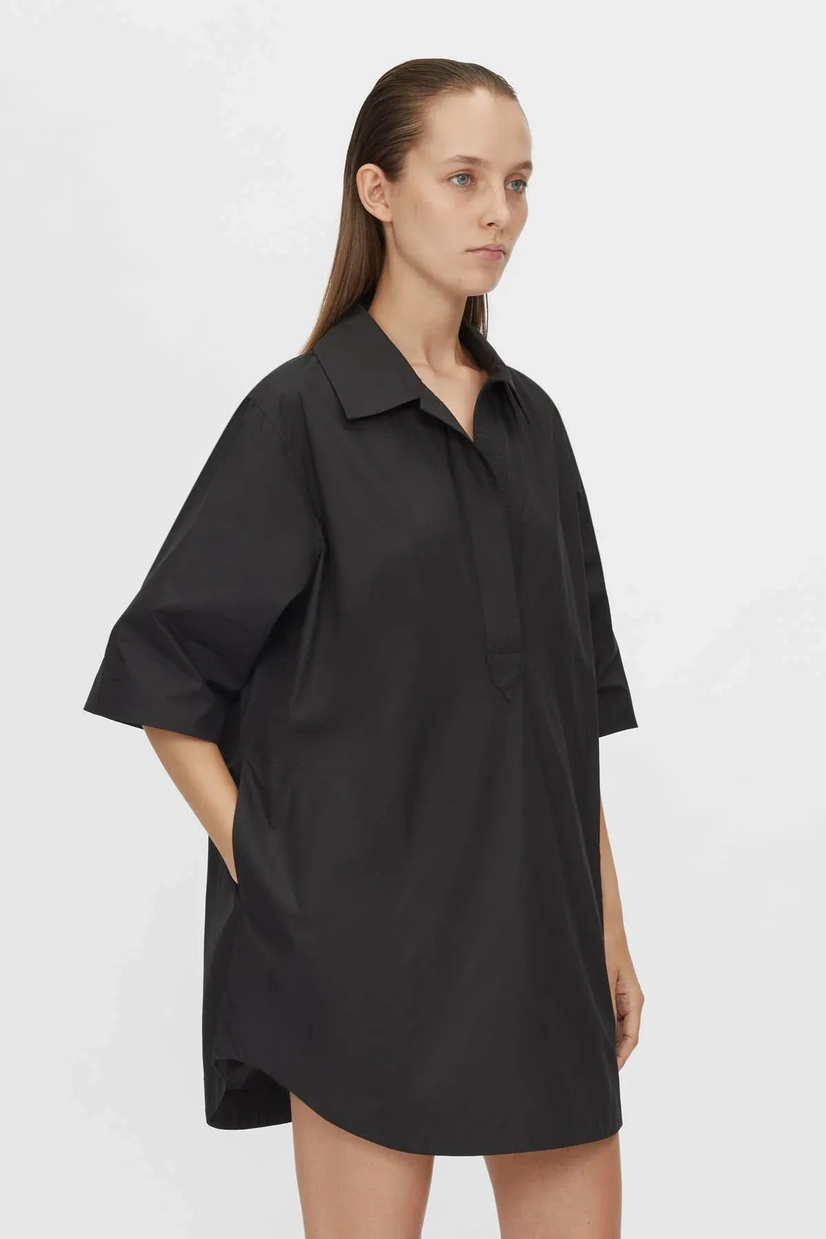 Tie-Detail Cumulus Shirt Dress Black