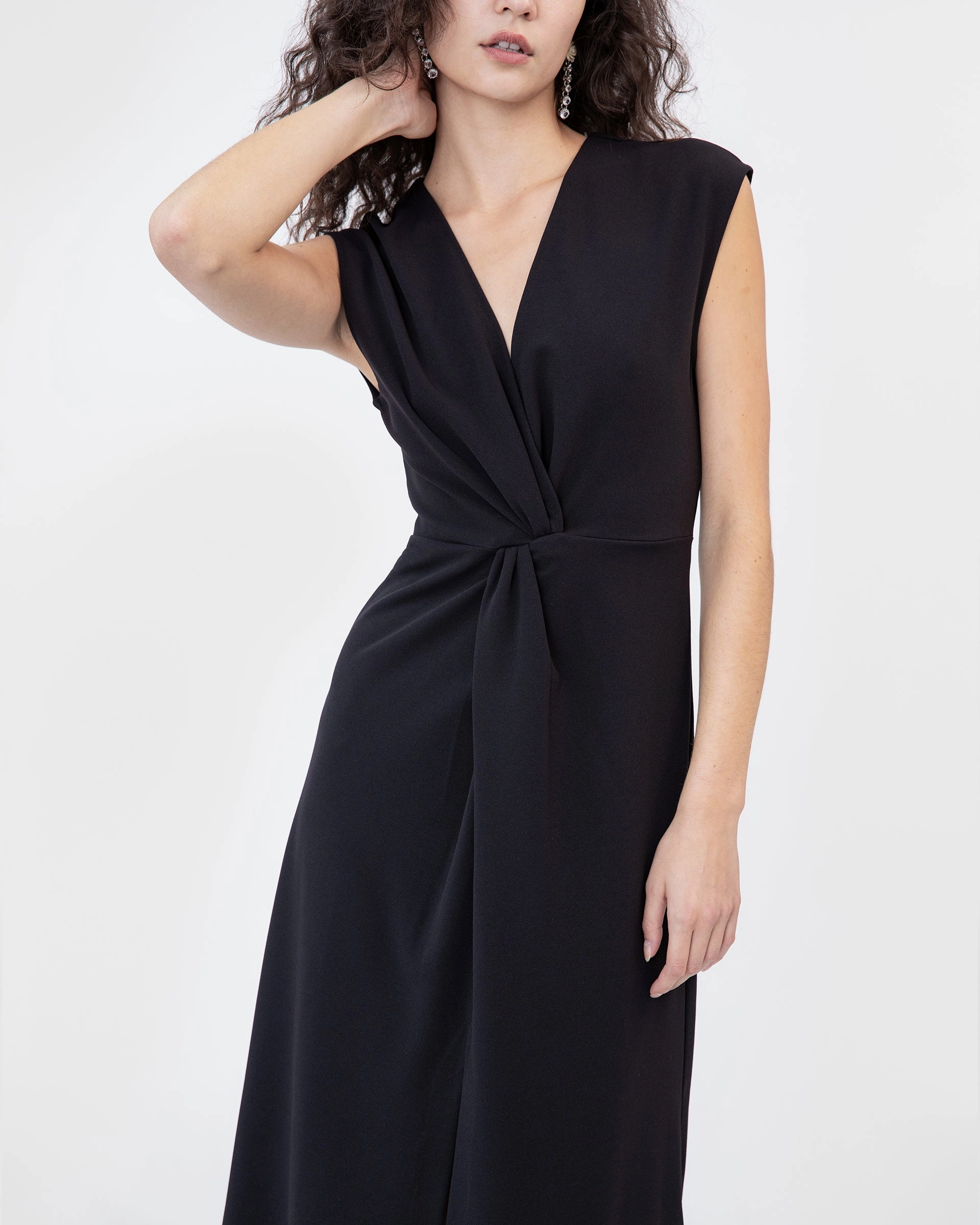 Luxury-Fabric High low hem Damien Dress