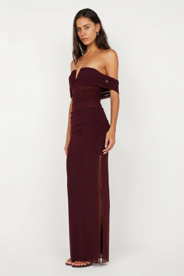 Soft Wear Poppy Gathered Maxi Dress Plum