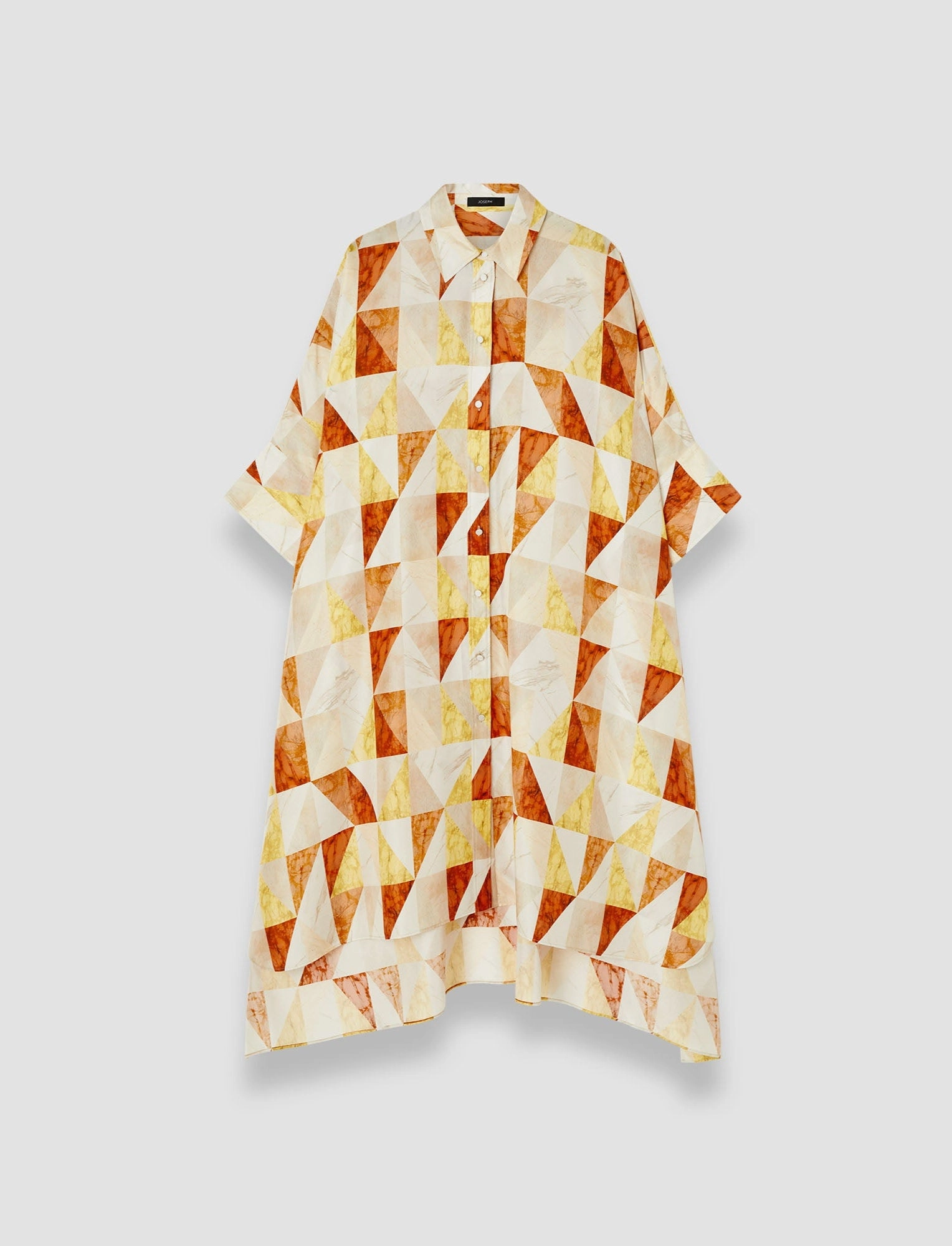 Wrap-Style Light Silhouette Dania Marble Print Silk Dress