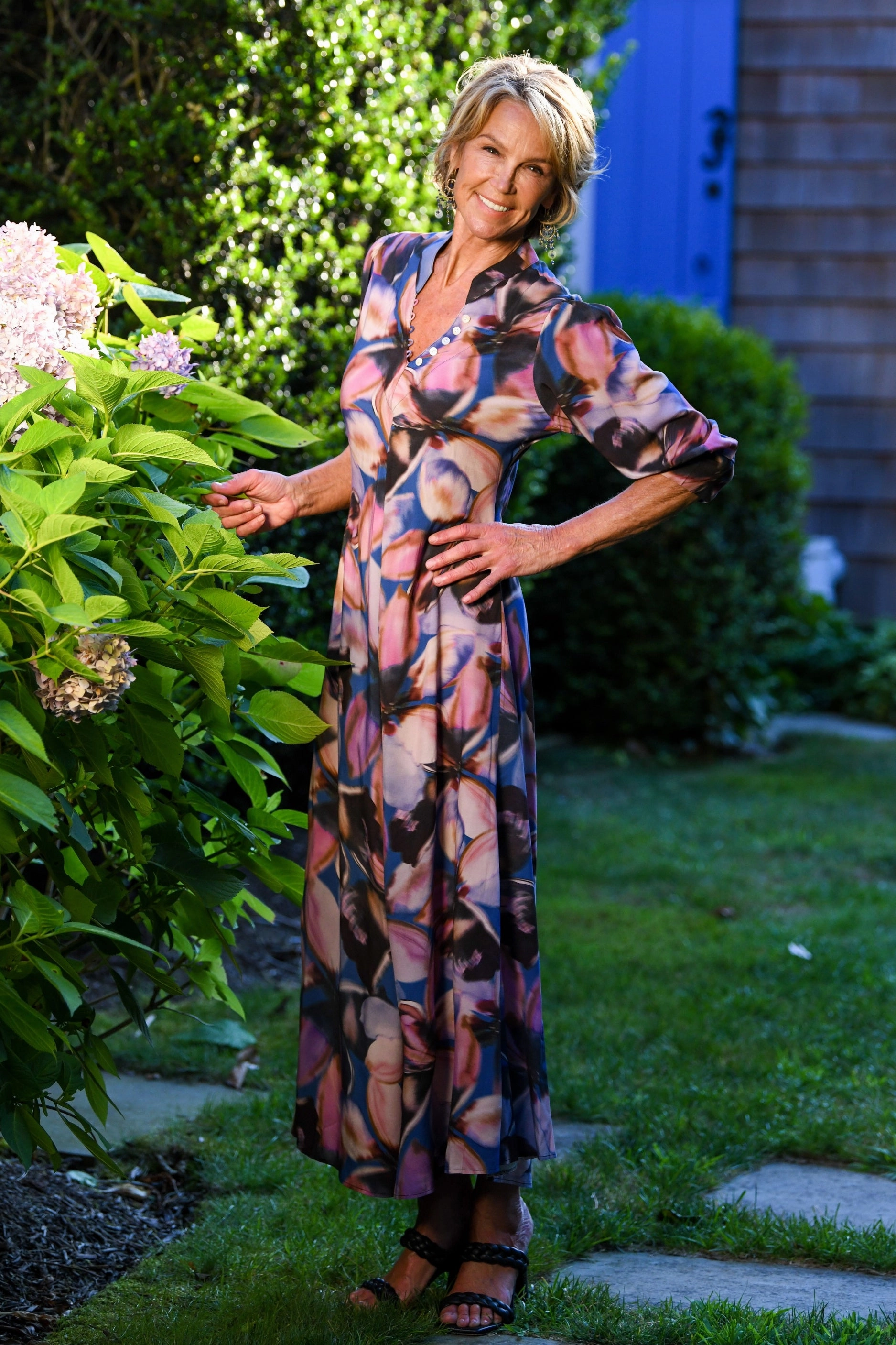 Daphne Dress / Dusty Pink and Blue Light Soft