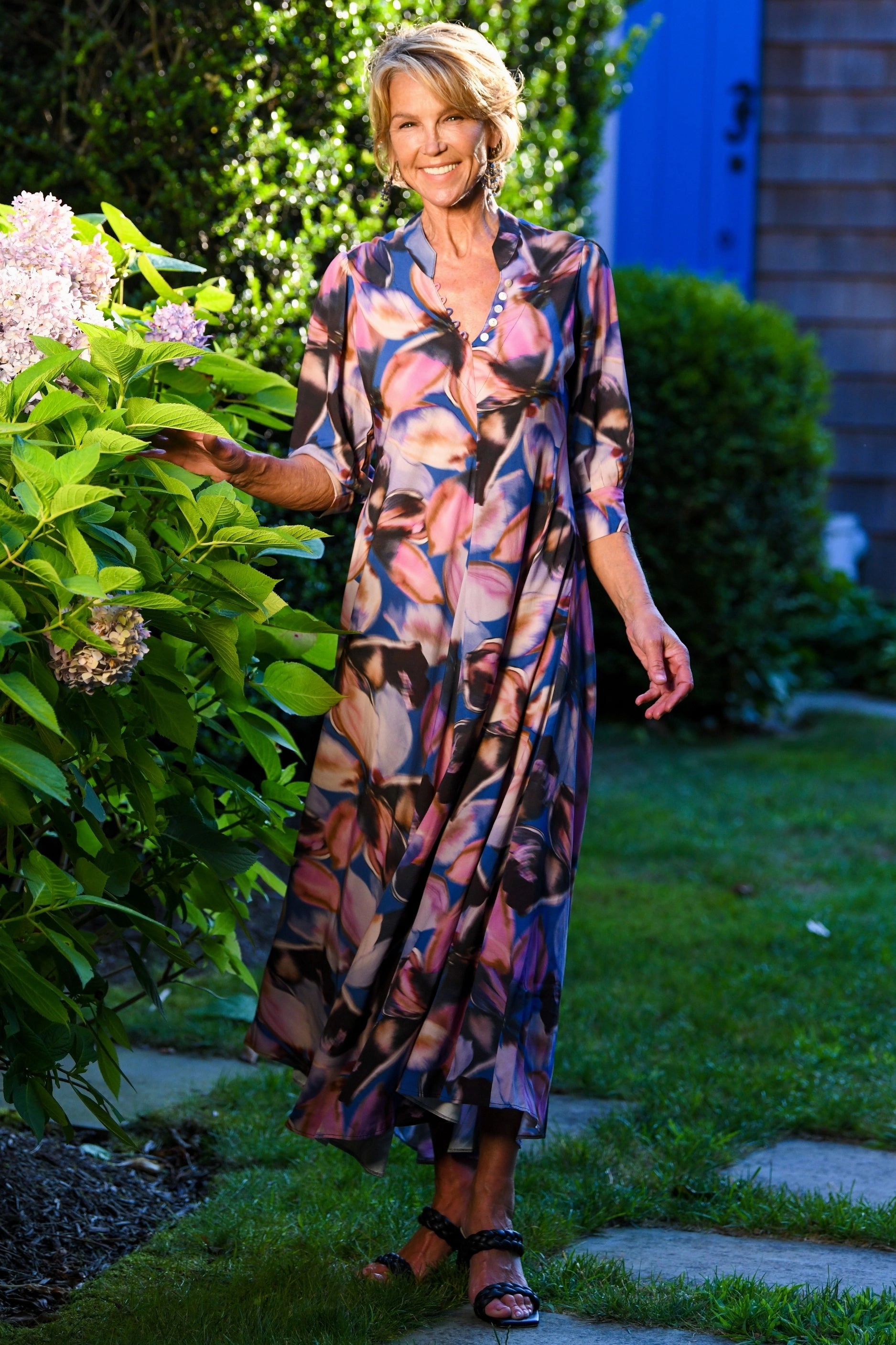 Daphne Dress / Dusty Pink and Blue Polished Mood Trendy Everyday