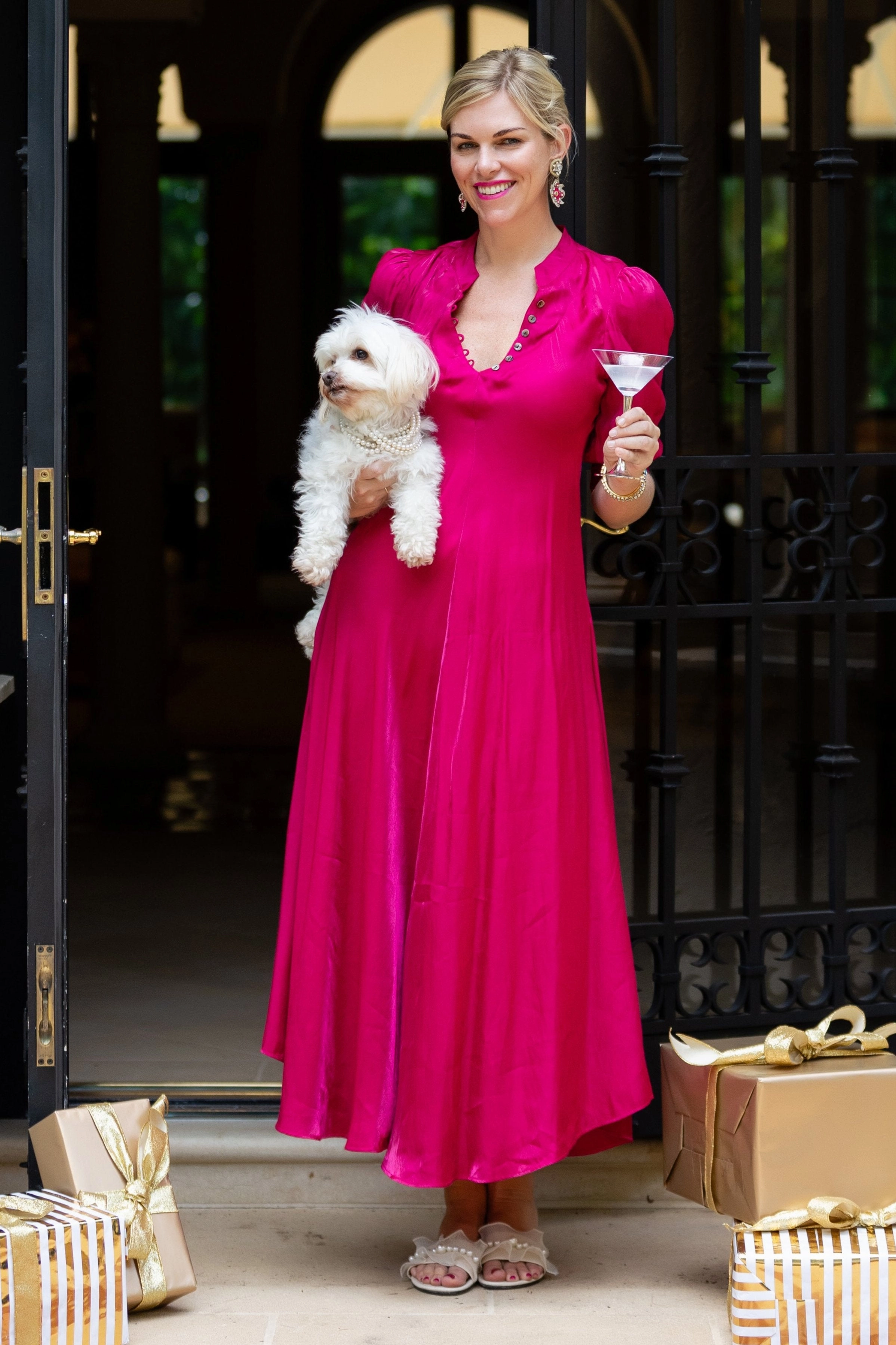 Daphne Dress / Raspberry elegant design