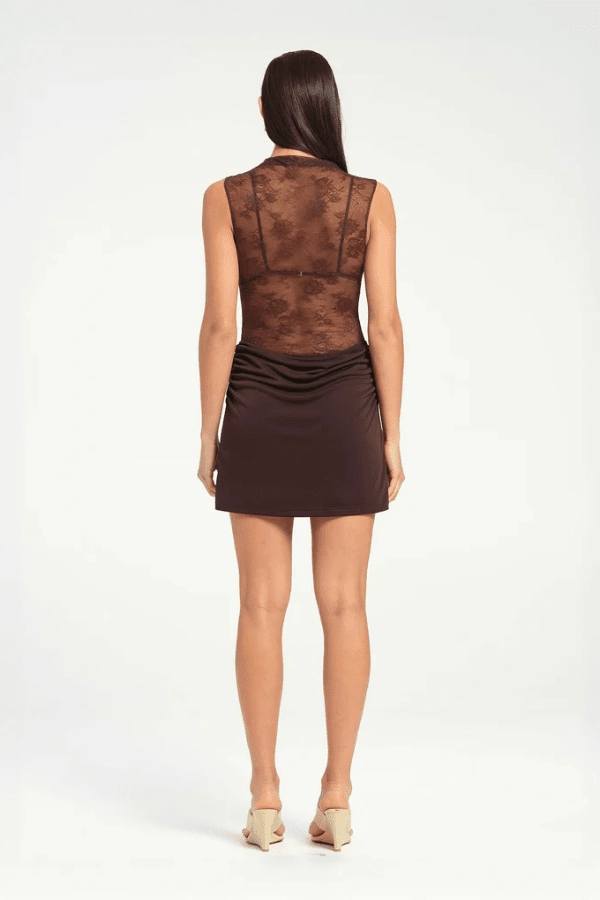 Darby Mini Dress Choc Designer-Label