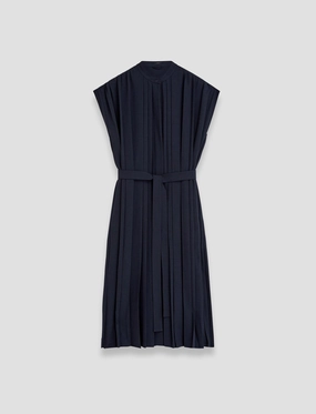 Davidge Airy Pliss Dress Structured-Shape Polished Finish