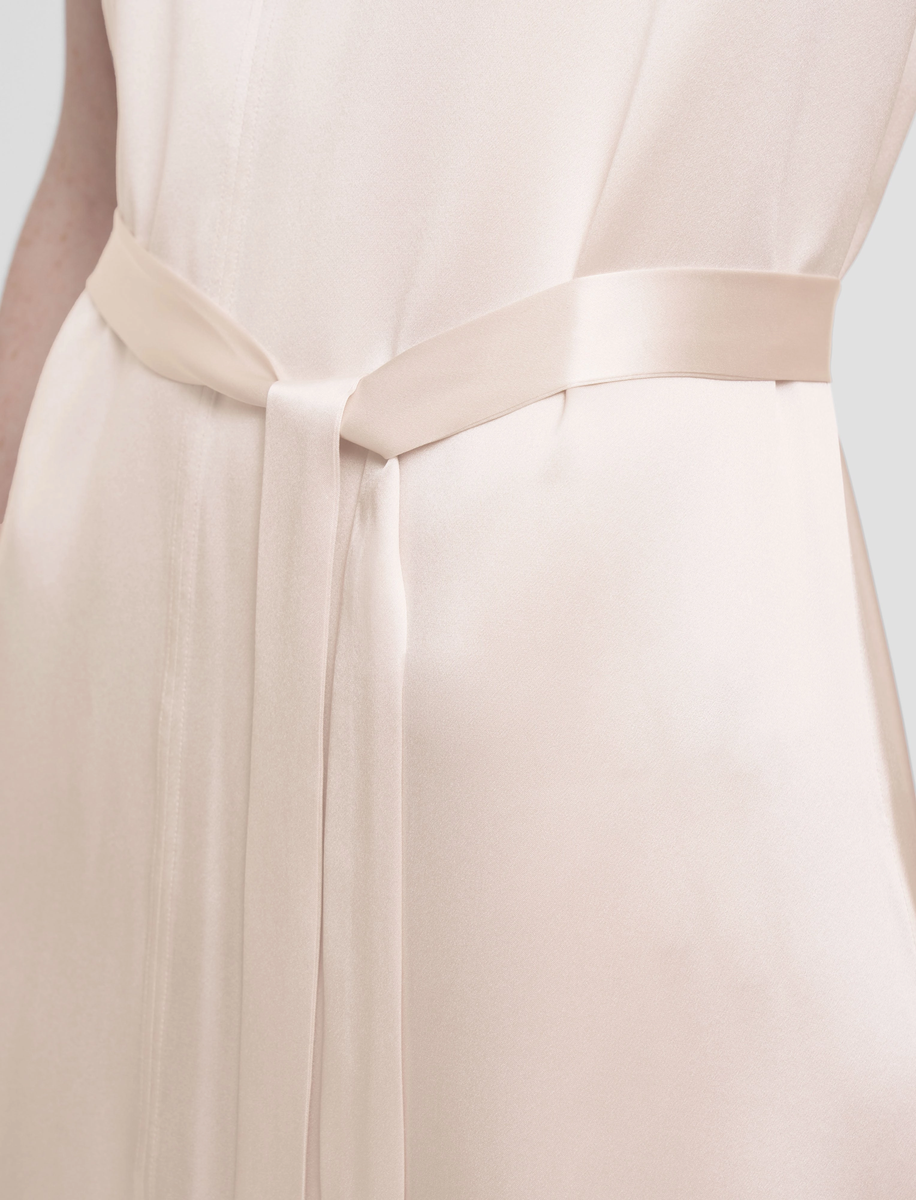 Daviel Silk Satin Dress Chic Motion Crystal-Detail