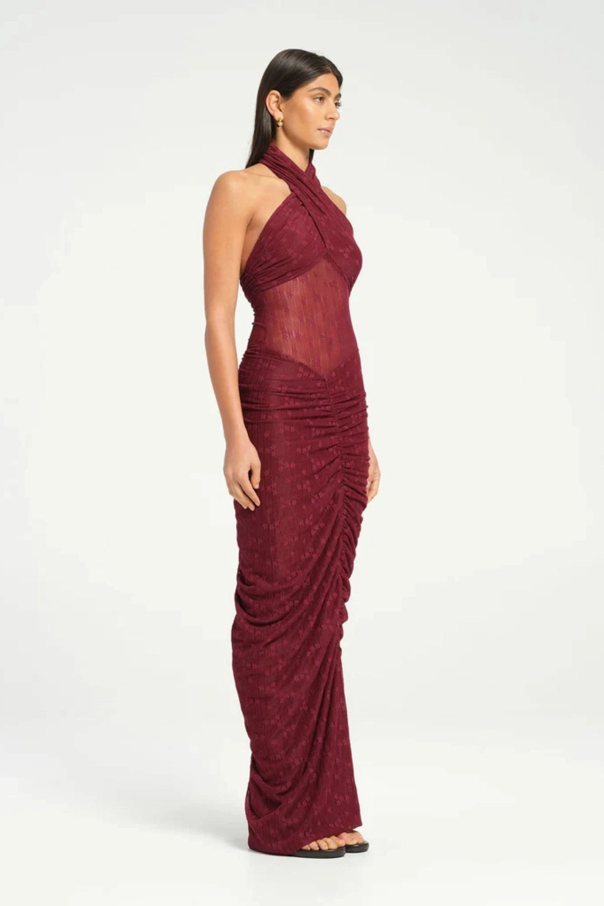 Hudson Lace Maxi Dress Sangria Layer Base