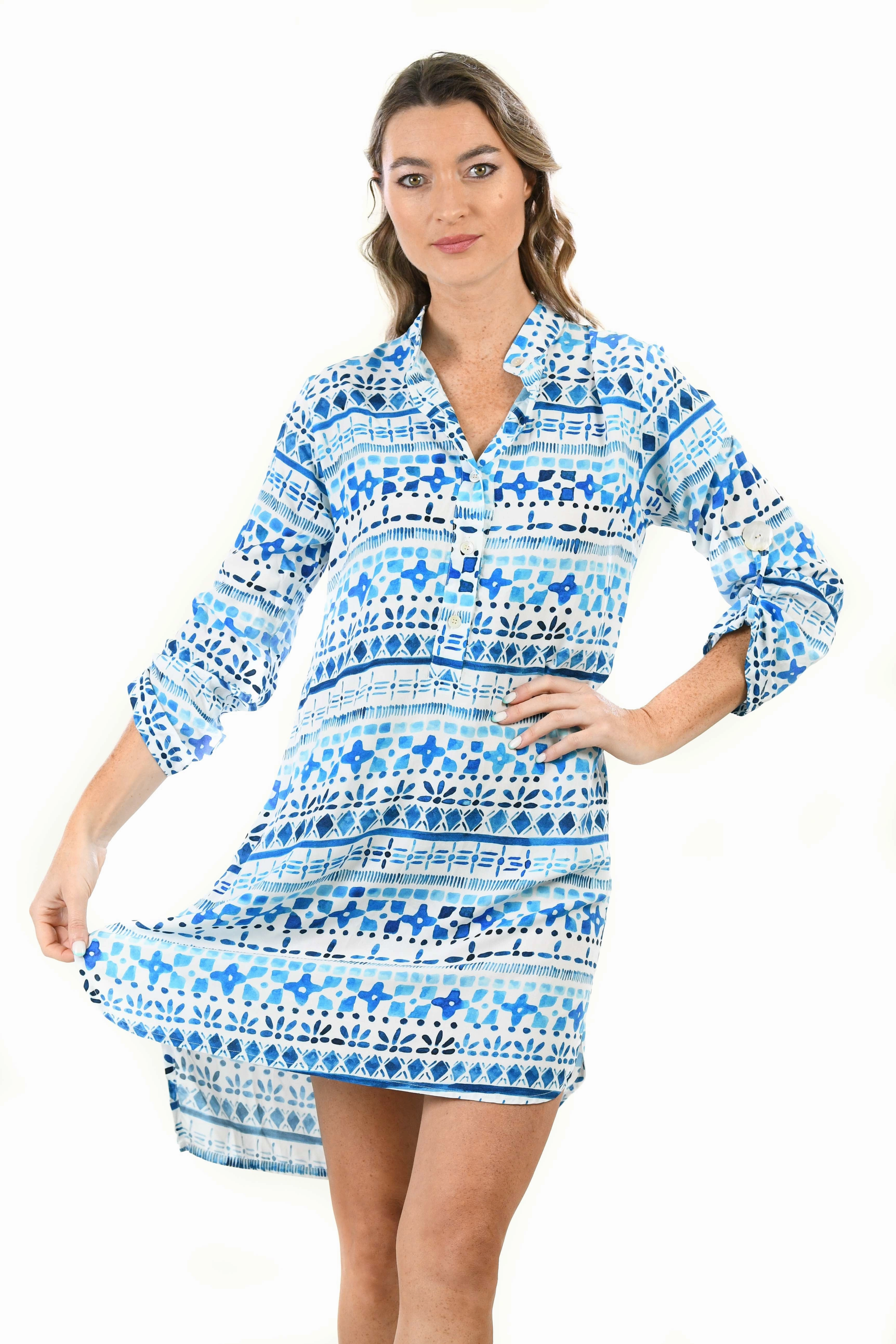 Day Tripper Dress / Blue Lagoon Color-Blocked