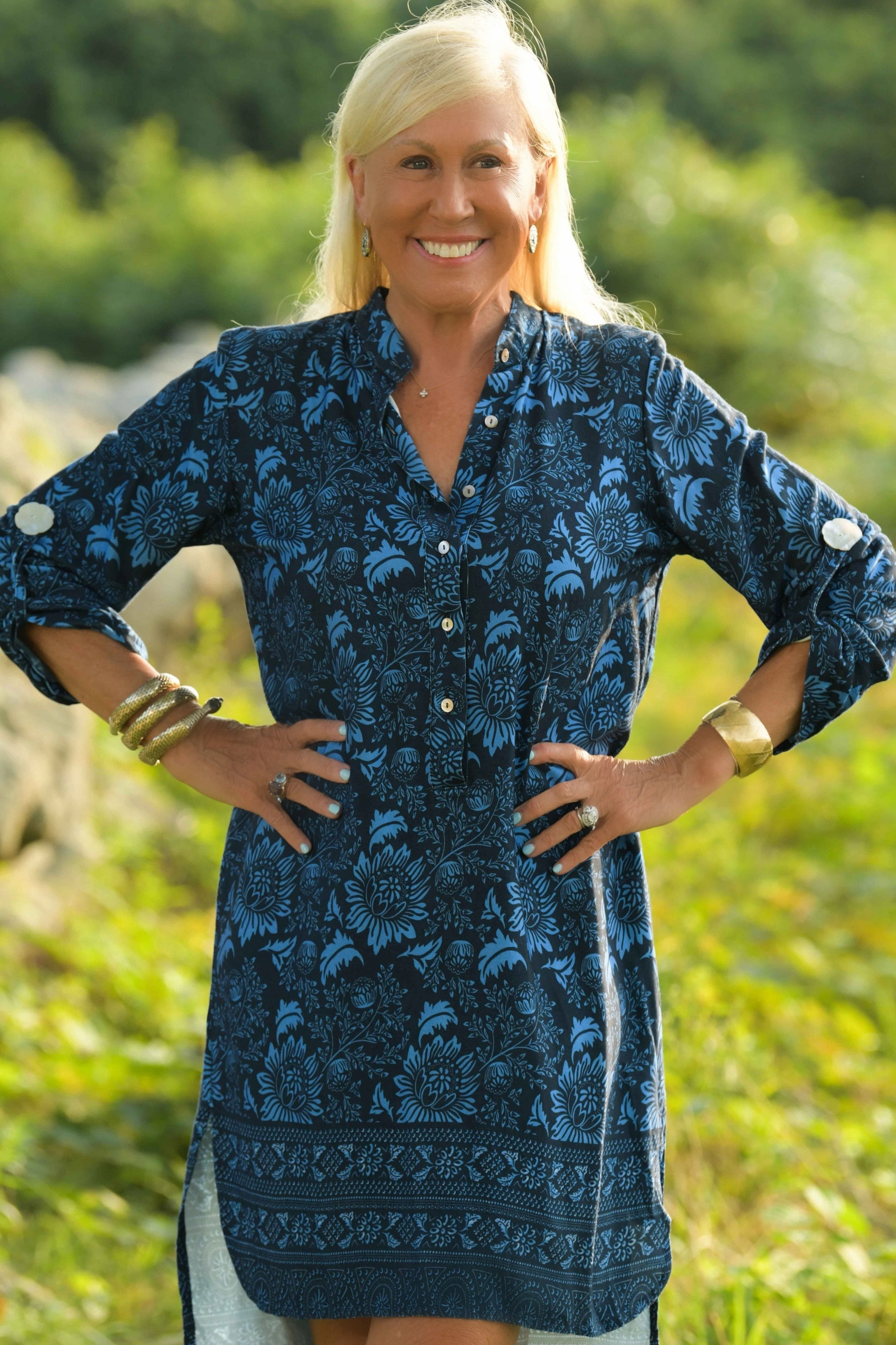 Calm Finish Modern Finish Day Tripper Dress / Indigo Cabbage