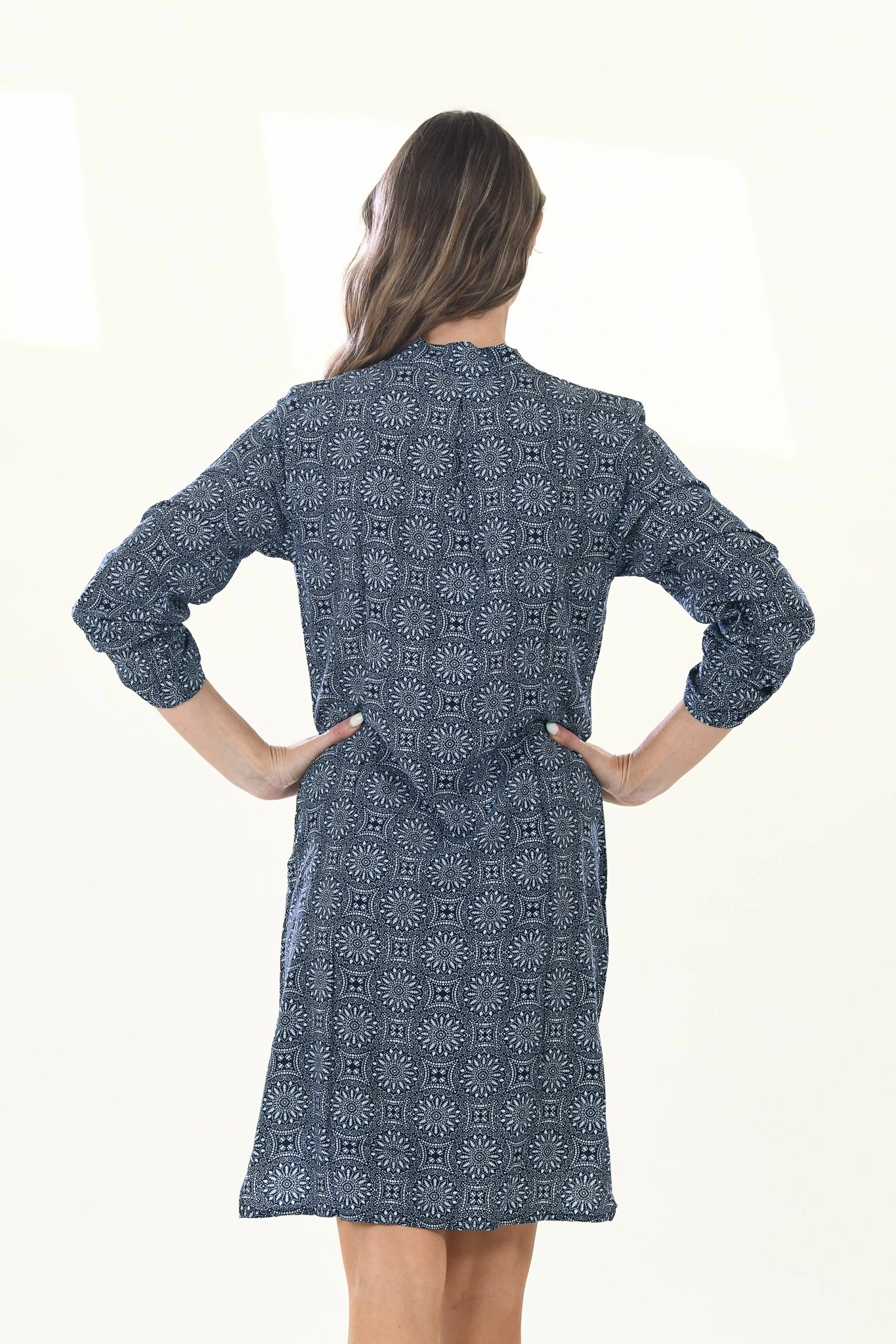 Charming Style Removable-Straps Day Tripper Dress / Indigo Medallion