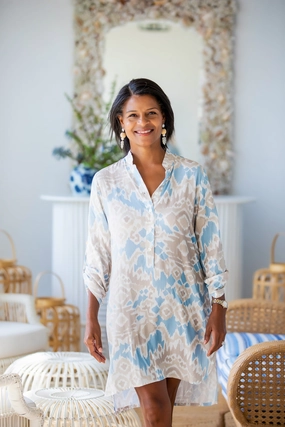 Day Tripper Dress / Sand and Sea Ikat Nature Bloom All Day Look