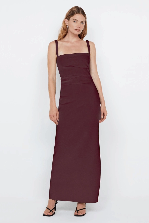 Leora Tuck Maxi Dress Plum Red-Carpet