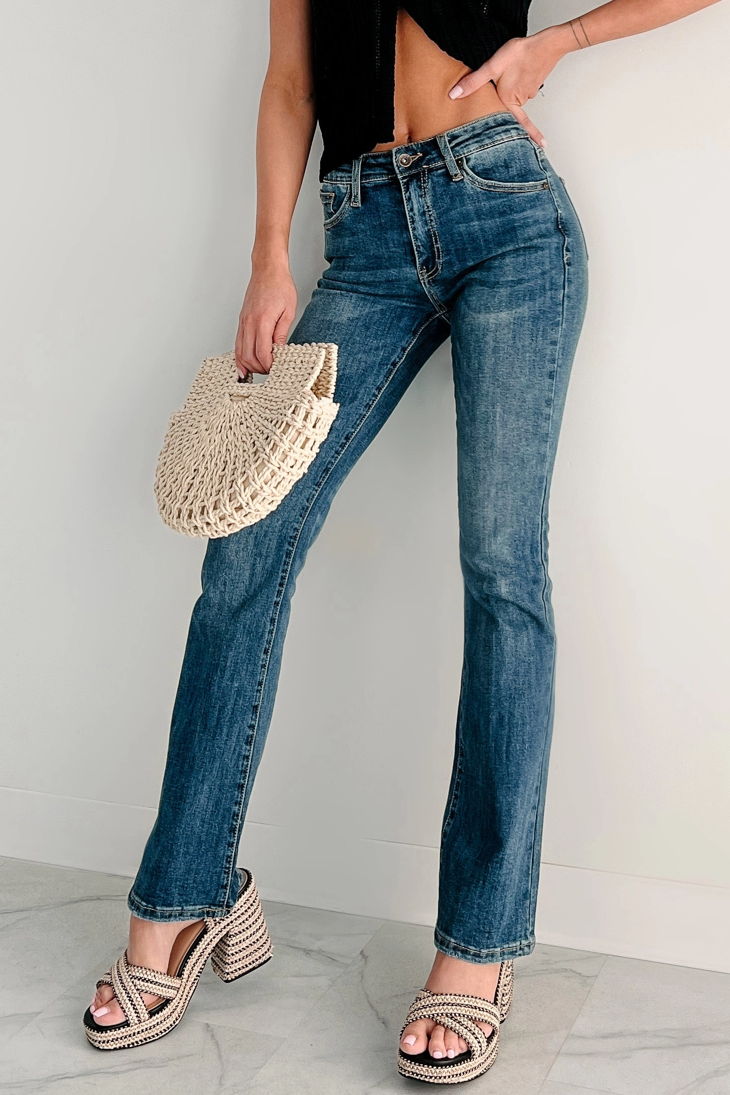 Classic Design Dellen Mid Rise Special A Bootcut Jeans (Medium Dark)