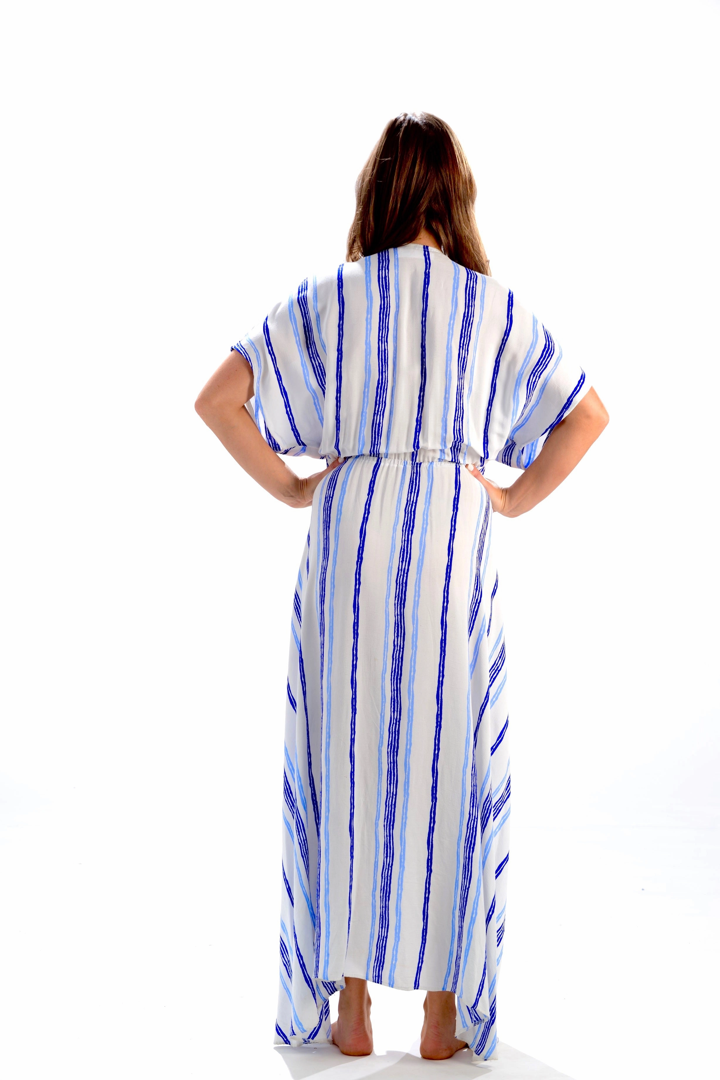 Office Shape Delray Dress / Periwinkle & Cobalt Stripe