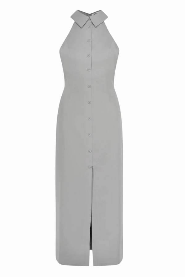 The Ultimate Muse Collar Maxi Dress Grey Perfect Mood