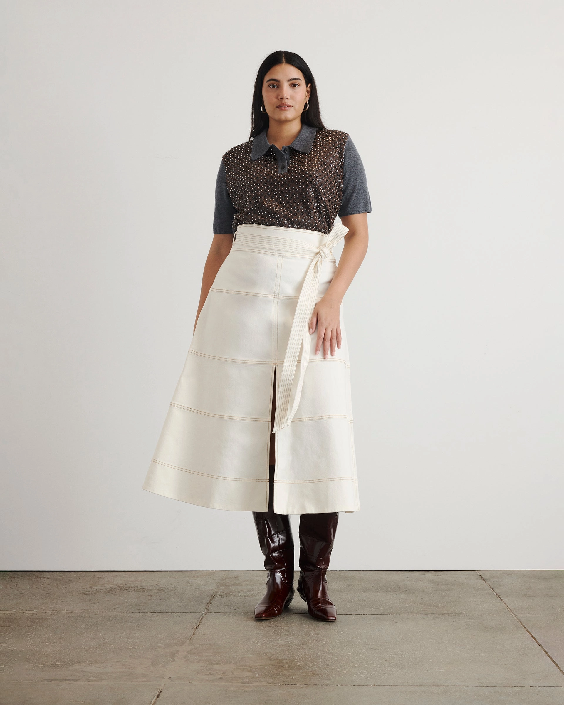 Denim Hudson Skirt Versatile staple Anti Pilling Textile