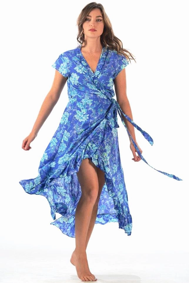 Voyager Dress / Ocean Blue Vintage Style Drapey Fabric