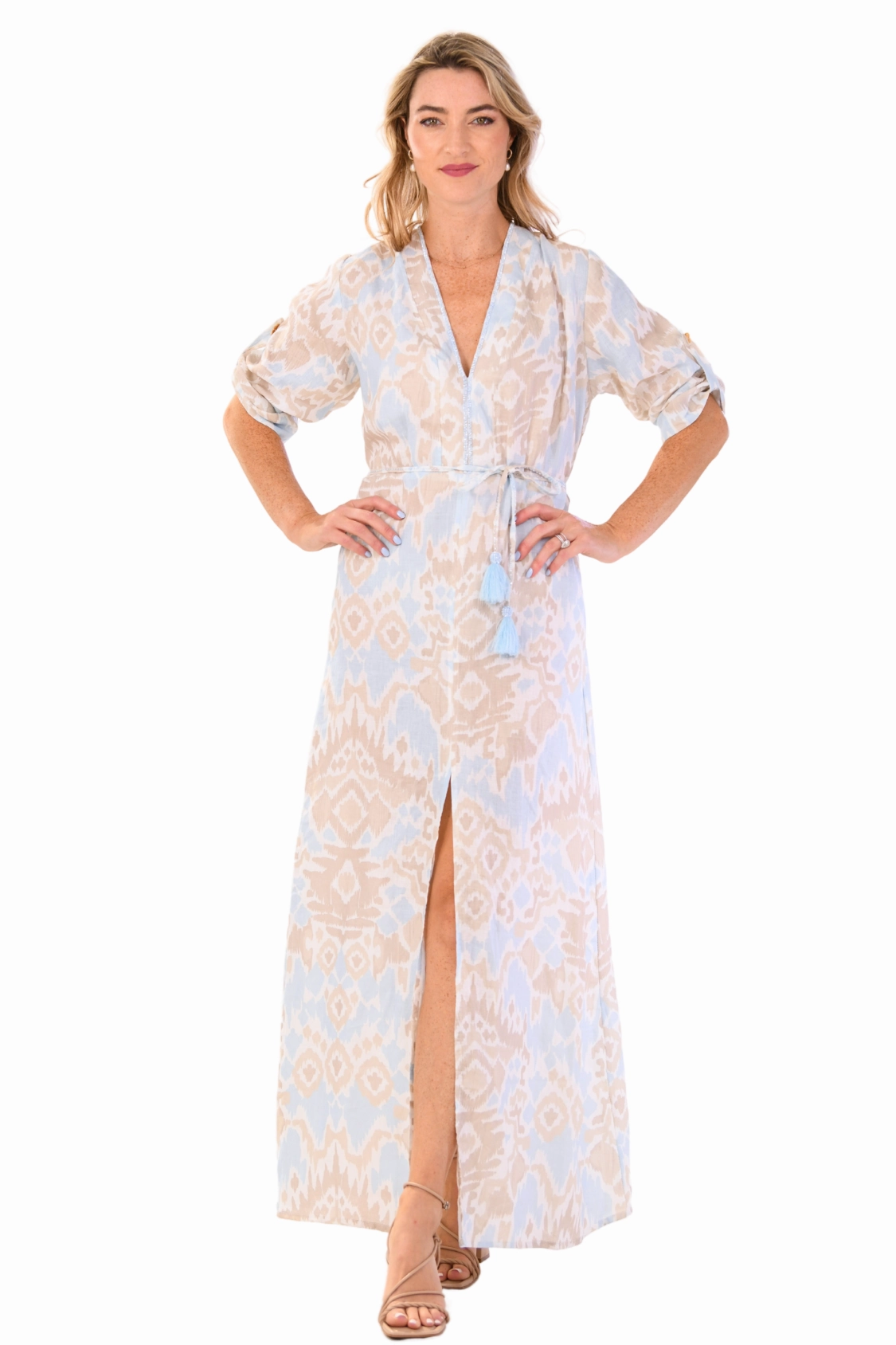 Sleek Fit Effortless Piece Diana Dress / Sand and Sea Ikat