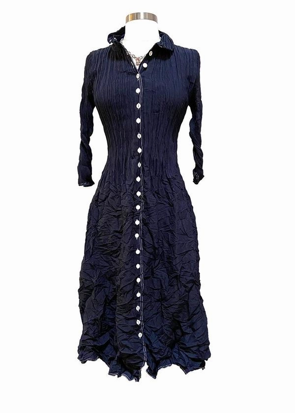 Collar Accent Versatile party outfit NEHRU CONTRAST COAT DRESS