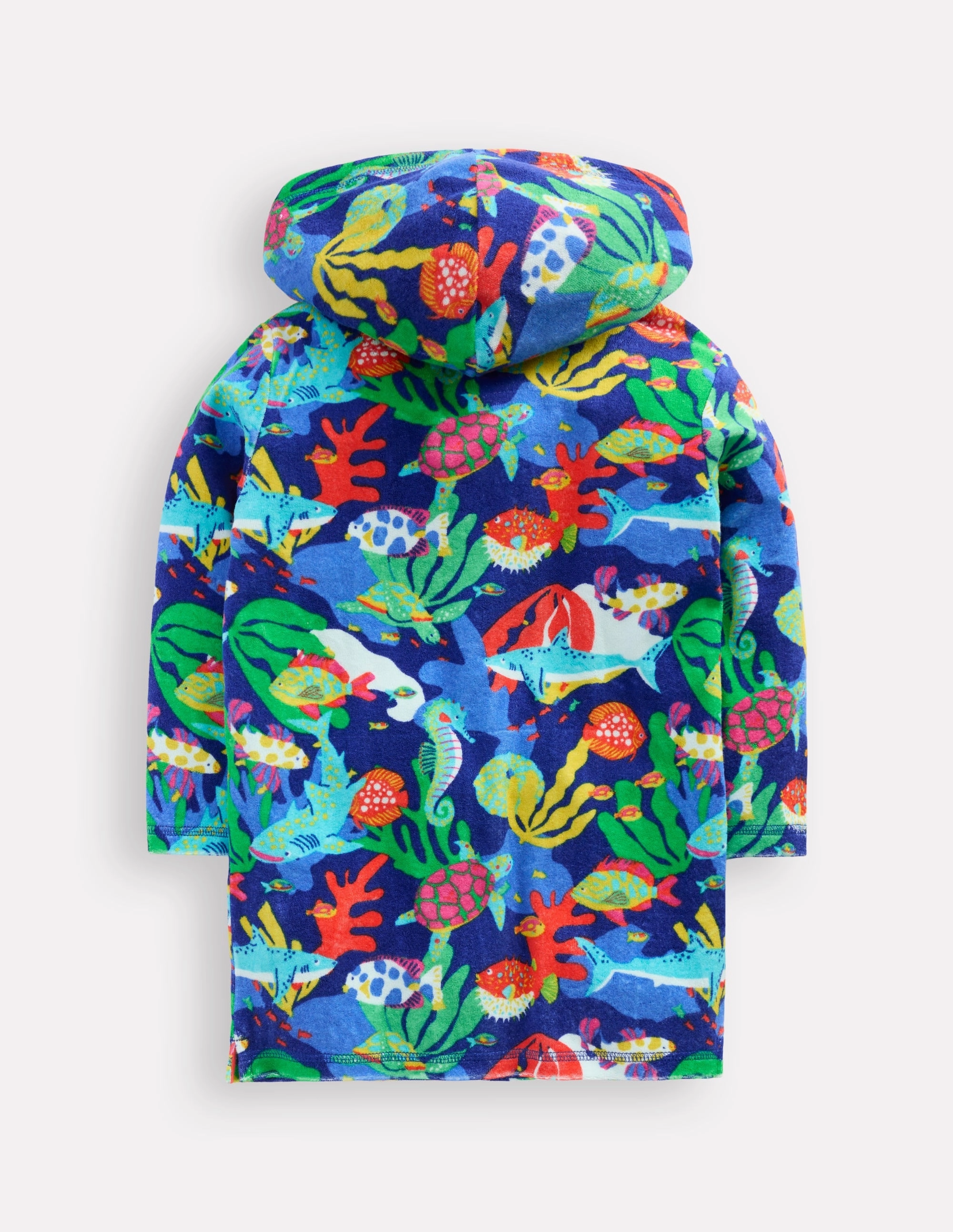 Towelling Zip-Up Throw-On-Blue Stripe Island Life