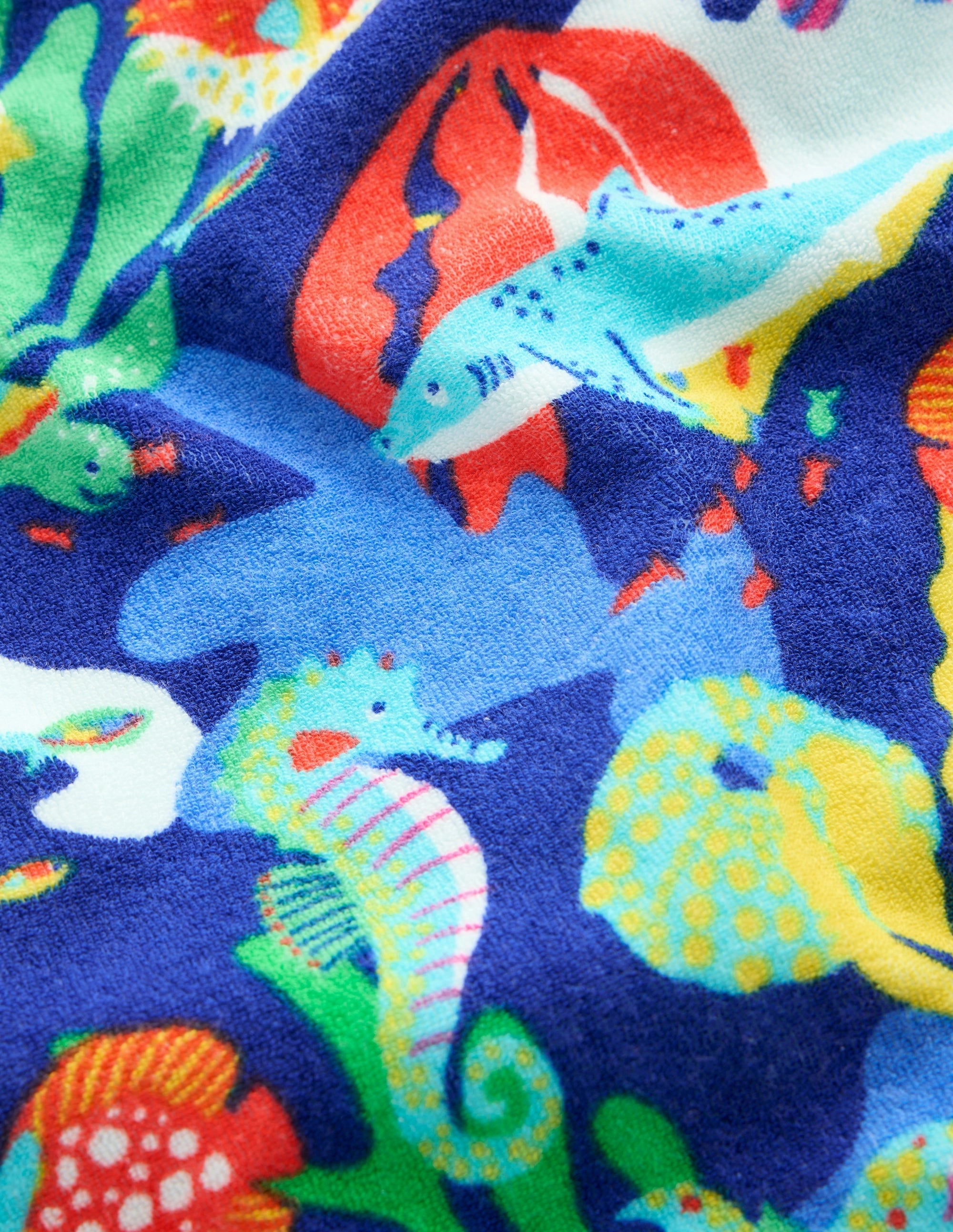 Ombre-Effect Towelling Zip-Up Throw-On-Blue Stripe