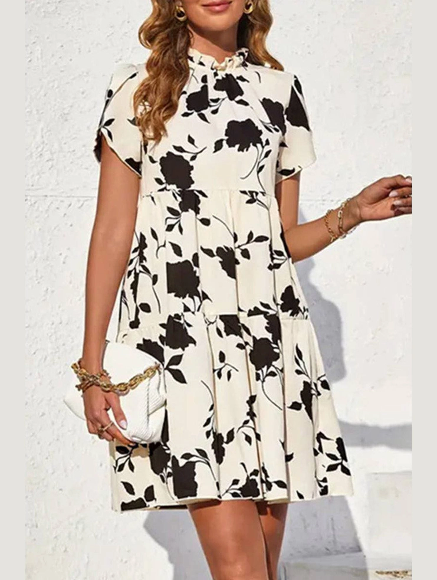 DOLL COLLAR DRESS WITH WOODEN EARS_CWDSD3556 Smart touch Simple Shape