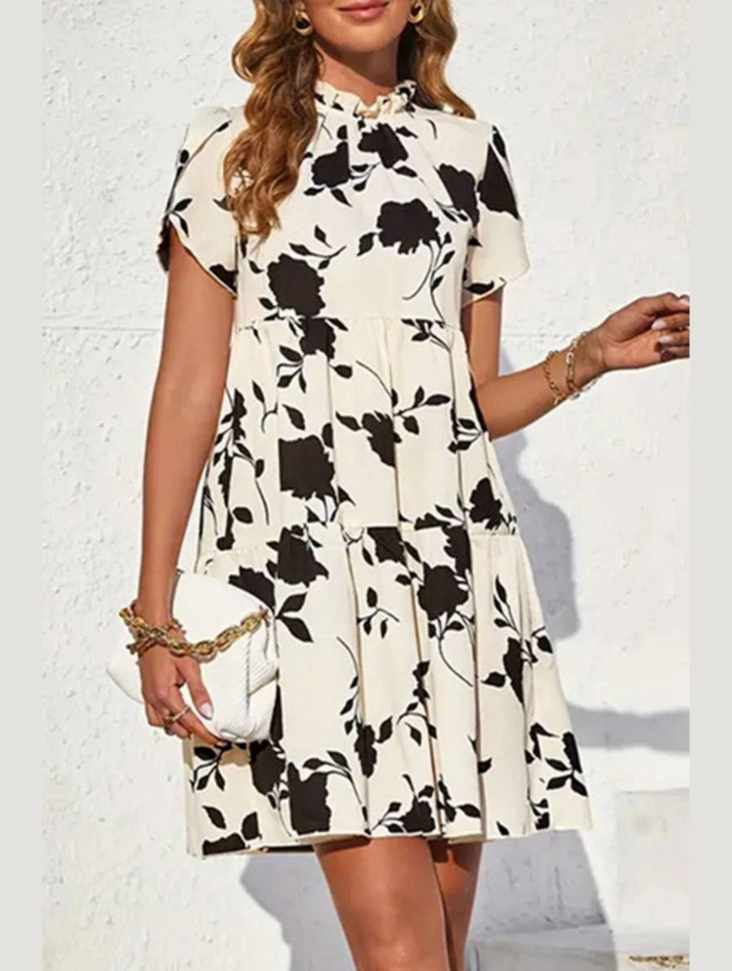 DOLL COLLAR DRESS WITH WOODEN EARS_CWDSD3556 Comfort Layer