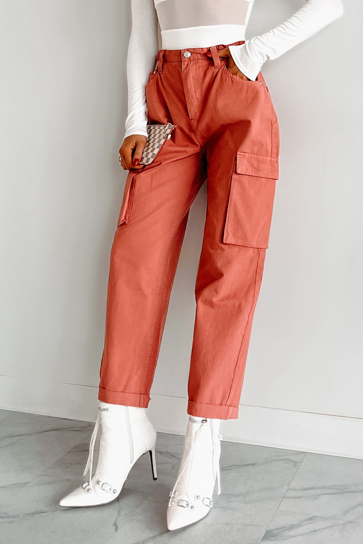 DOORBUSTER Finch Paperbag Cargo Pants (Mauve) Secure Waistband