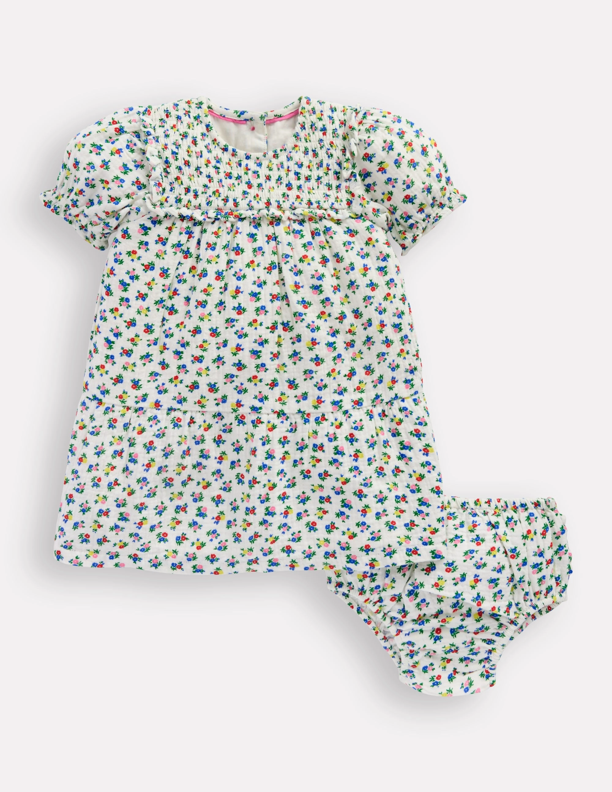 Double Cloth Dress-Soft Ivory Ditsy Work Chic