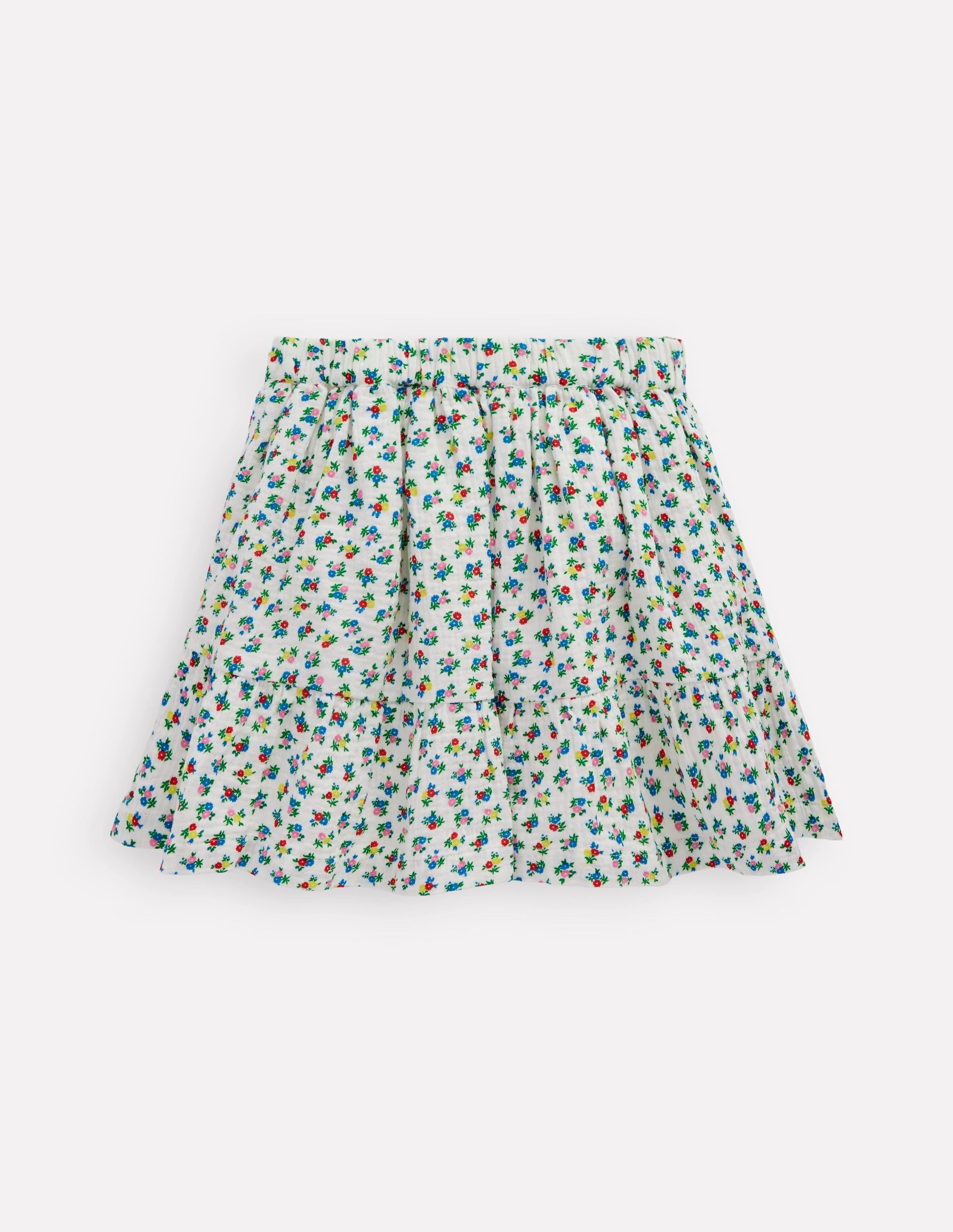 City Tones All Season Double Cloth Printed Skirt-Soft Ivory Ditsy Floral