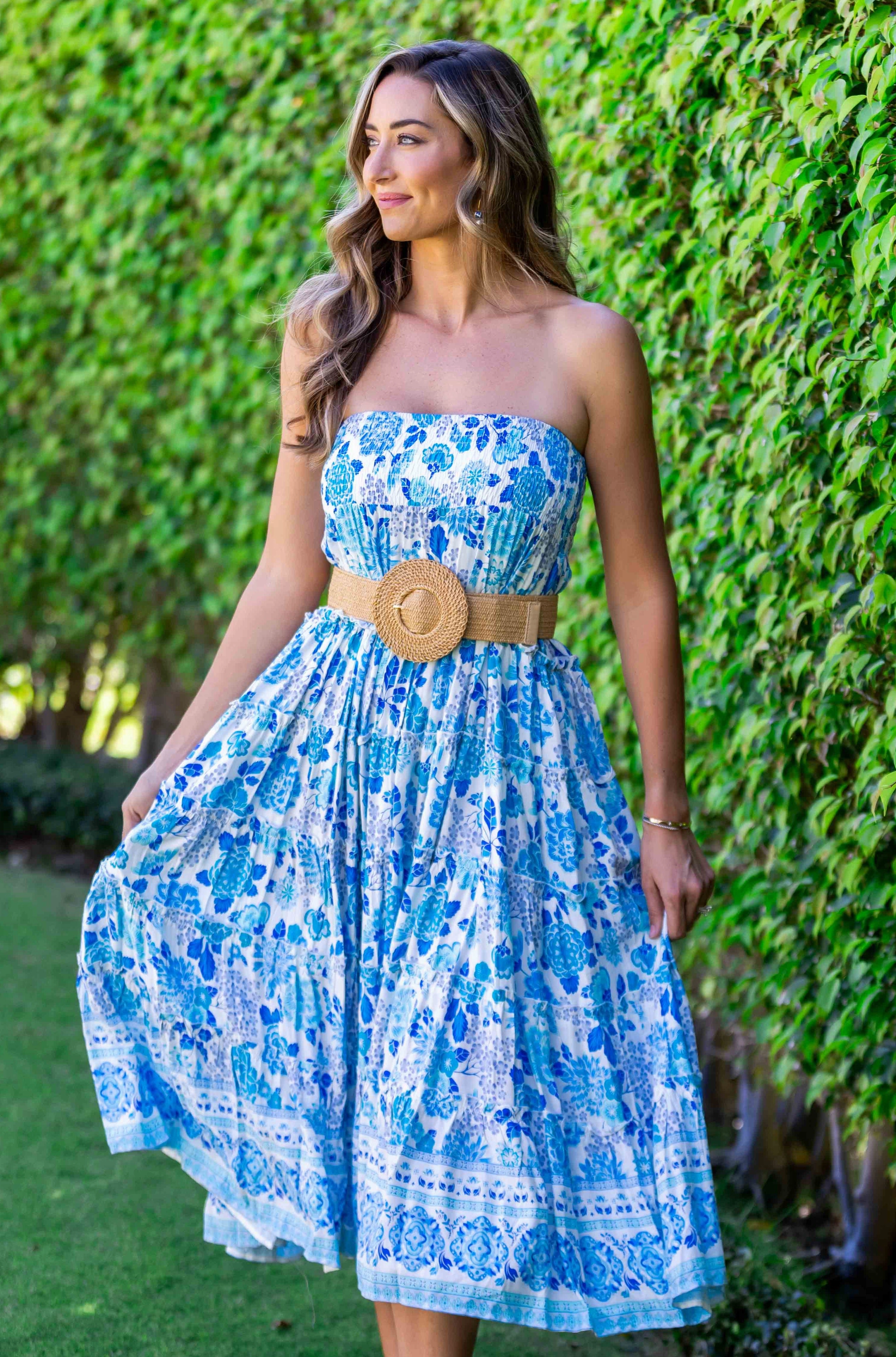 Cotton Rich Sundance Maxi Skirt / Cobalt Multi Floral