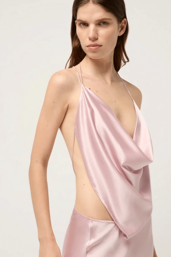 Iced Bias Maxi Dress Pink Contemporary Fit