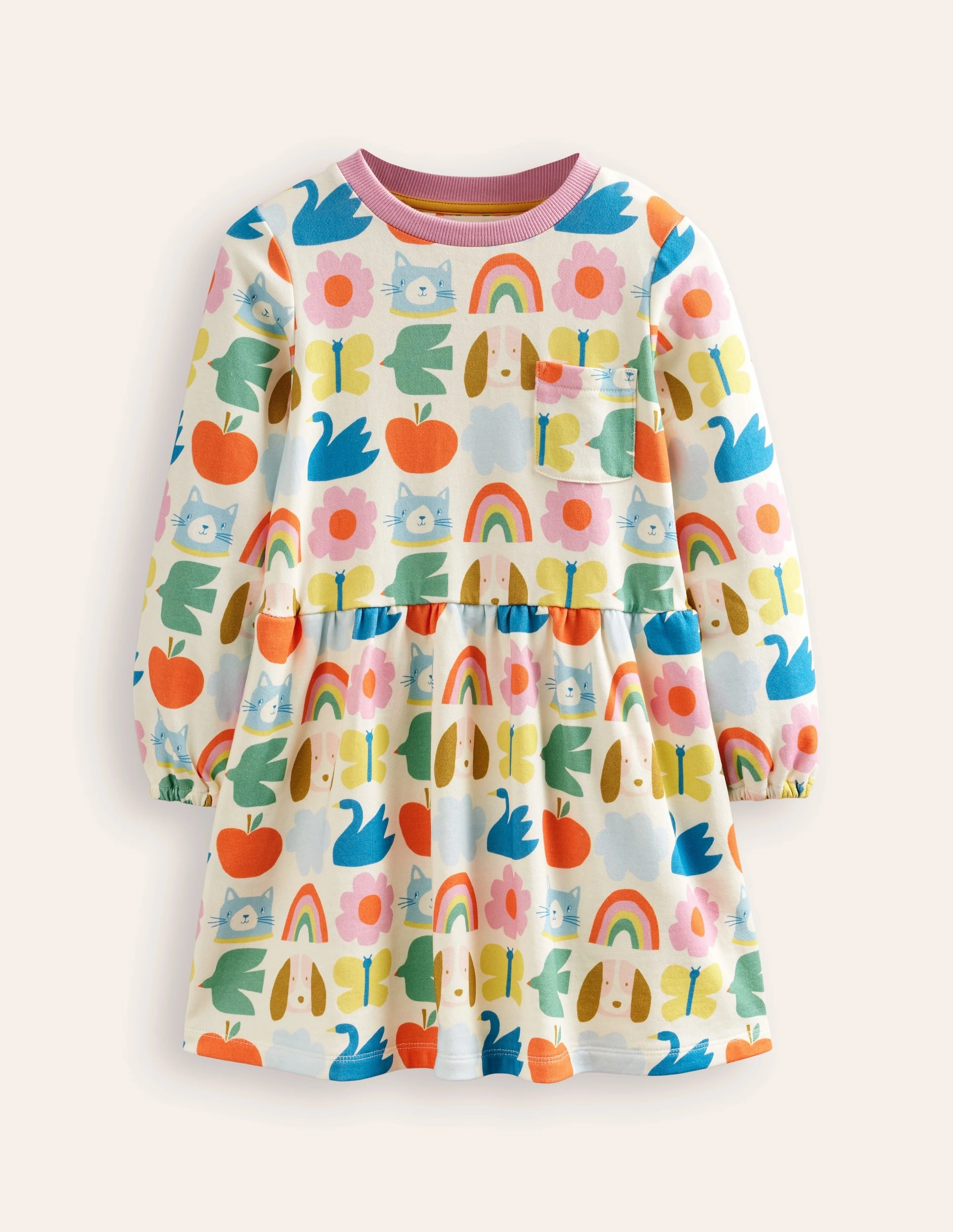 Youth Charm Loopback Sweatshirt Dress-Multi Park Life