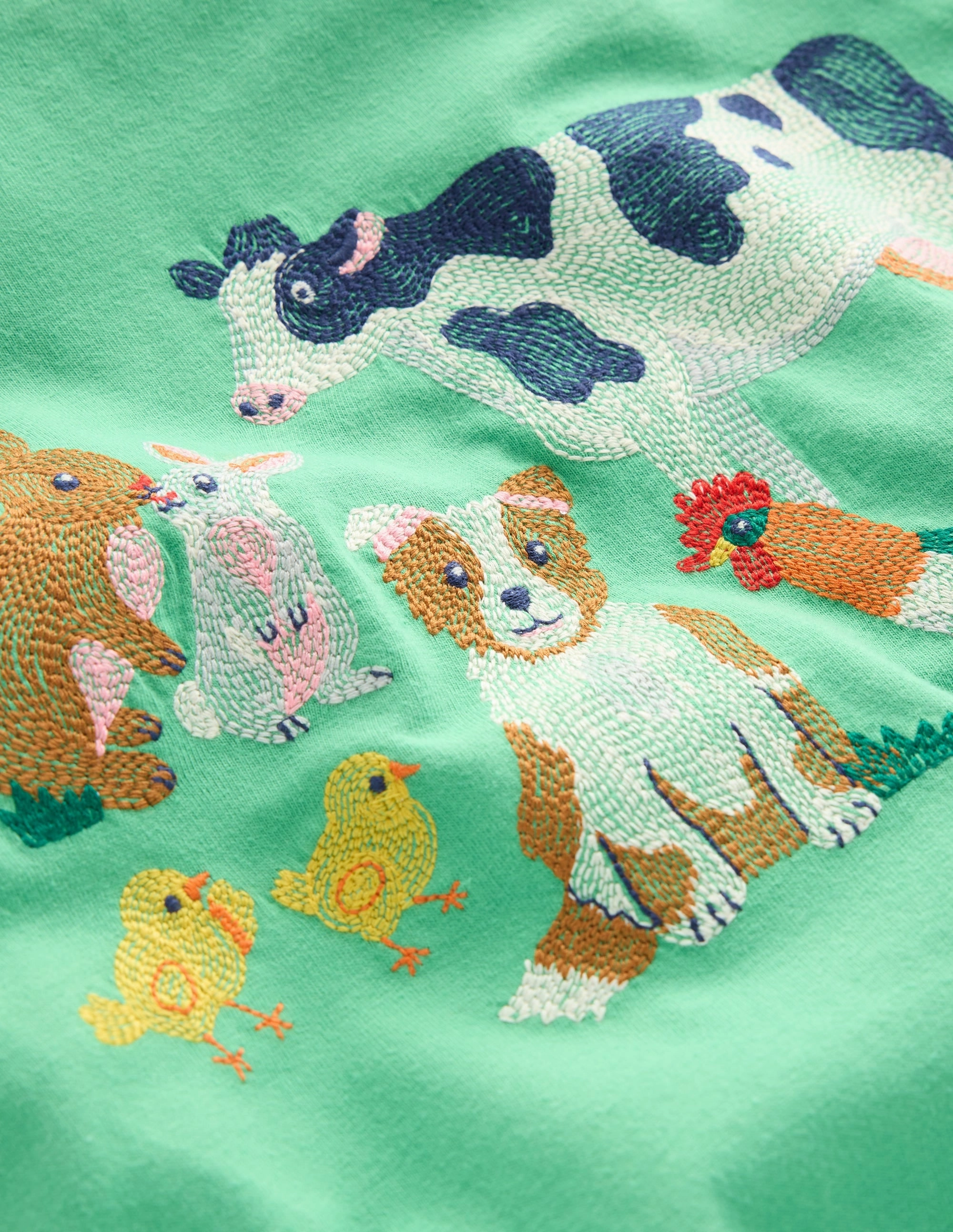 Cool Weather Airflow Weave Pattern Superstitch T-Shirt-Aloe Green Easter Farm