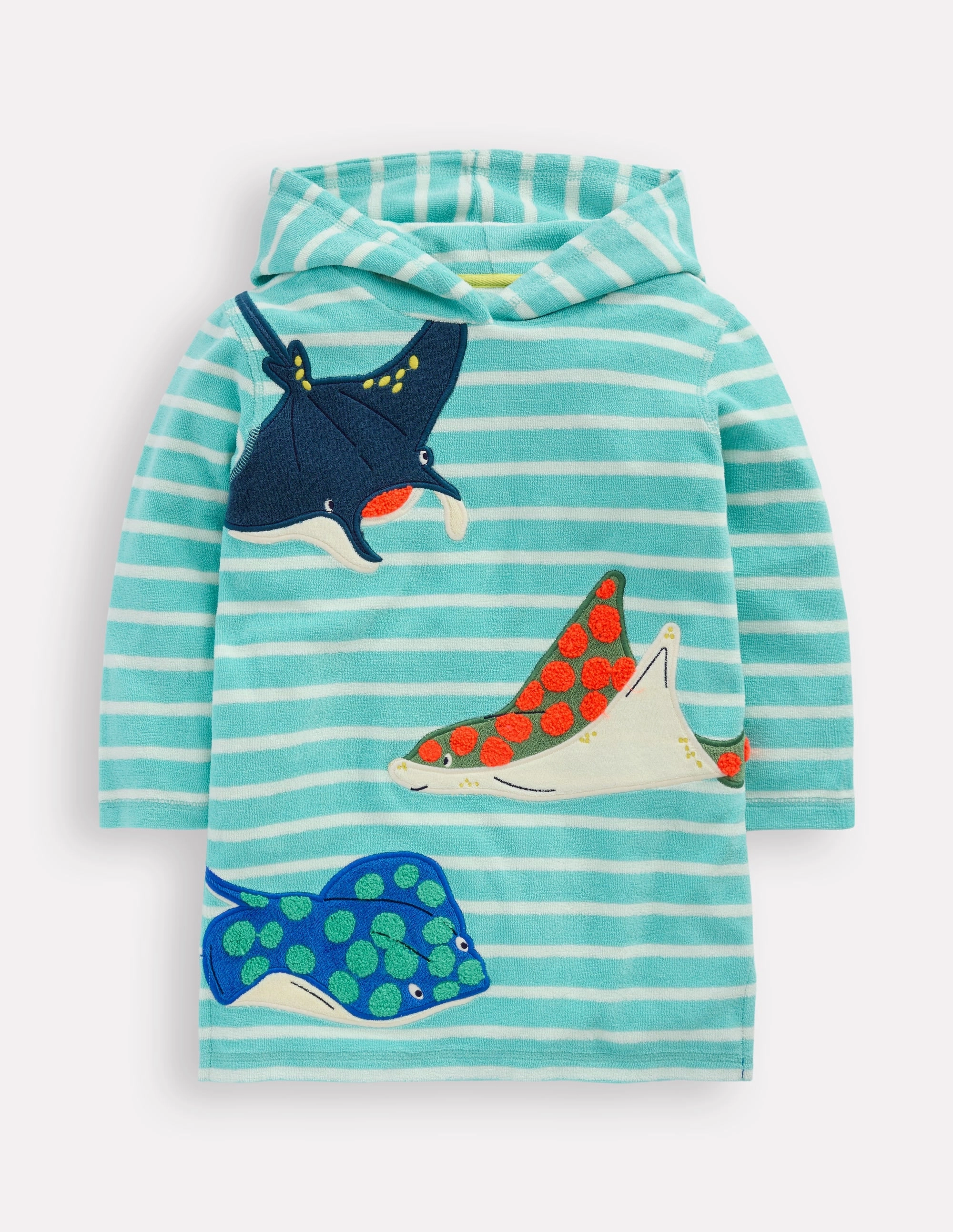 Summer Days Appliqu Towelling Throw-on-Caribbean Blue Stingray