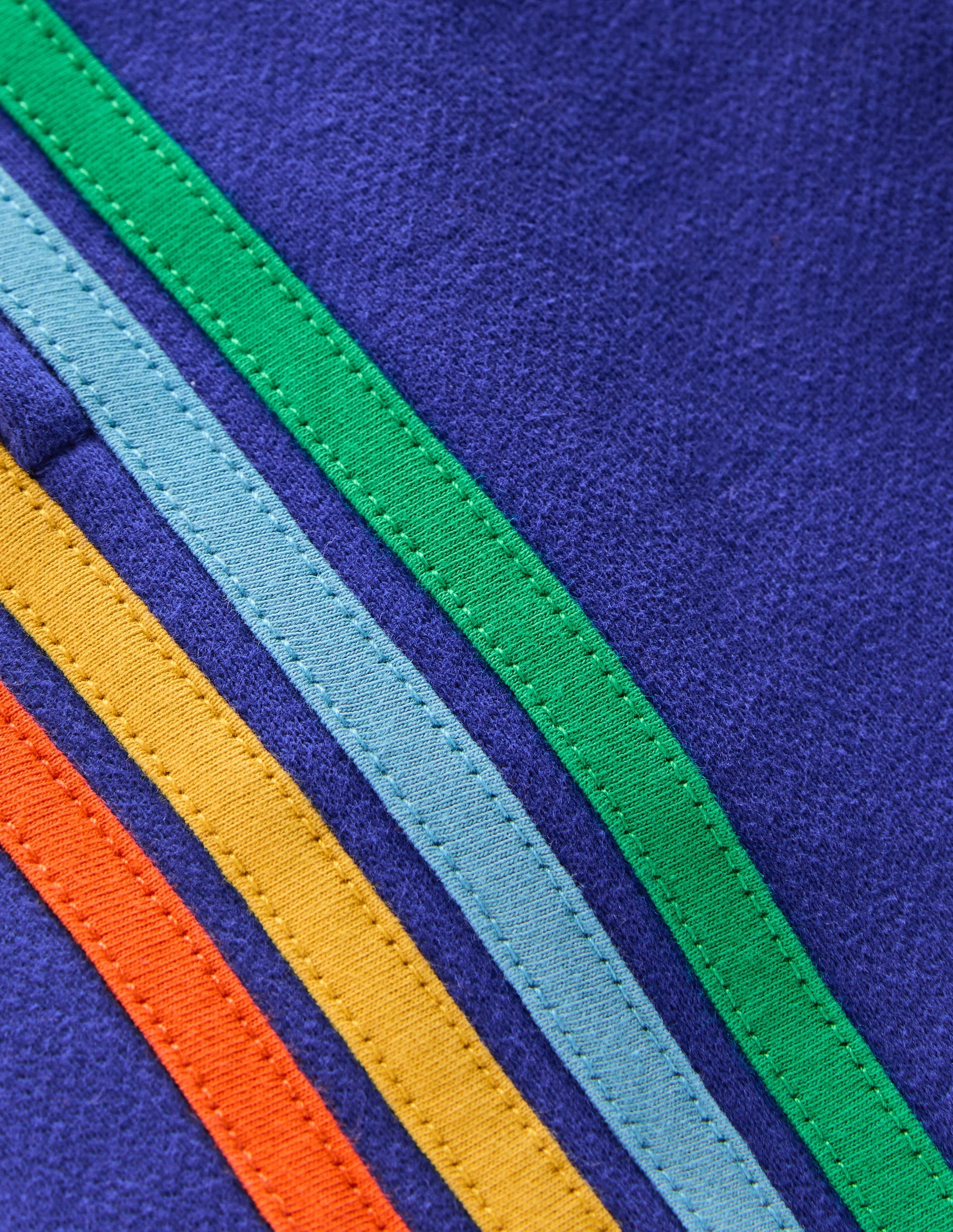 Rainbow Shorts-Peacock Plume Blue Sporty Casual