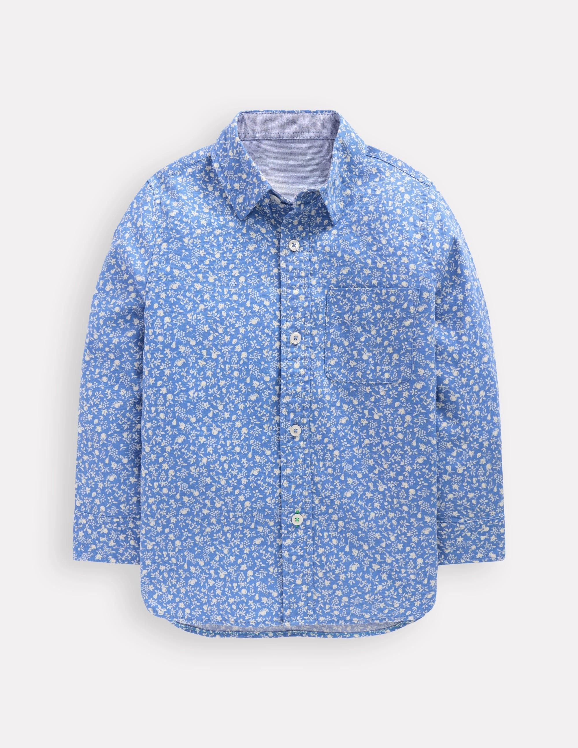 Versatile Layering Cut Casual Twill Shirt-Penzance Blue Orchard