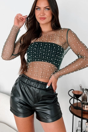 QuickDry Performance OdorResistant Treatment Lost Your Chance Pearl Mesh Top (Hunter Green)