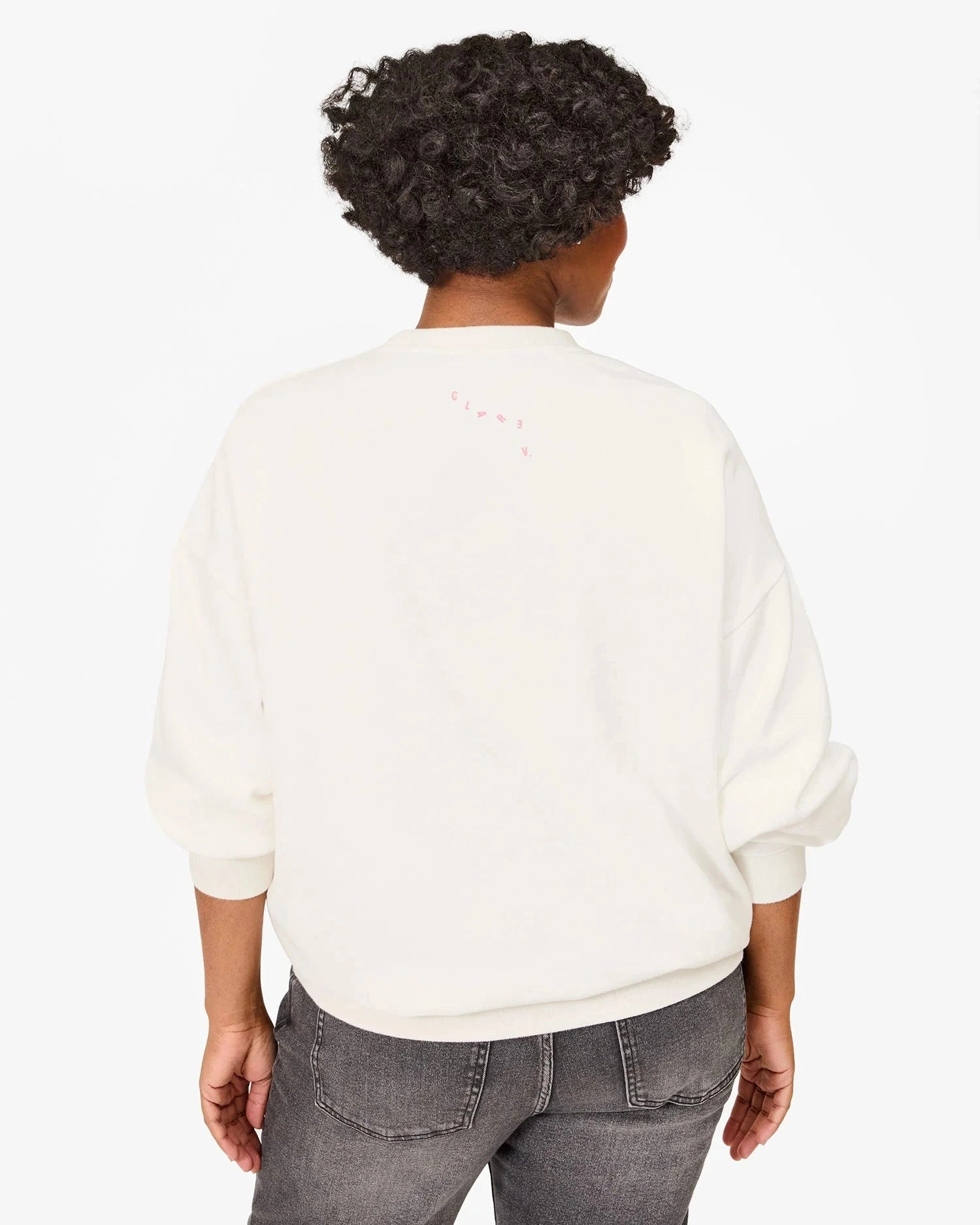 hypoallergenic material Oversized Sweatshirt Oyster White w/ Peony Iconique