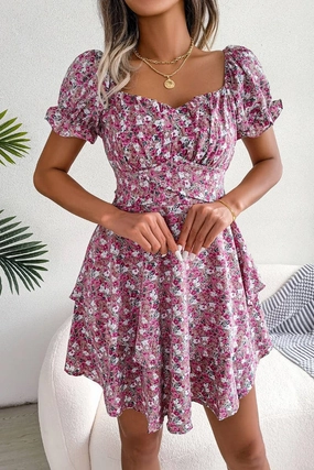 BROKEN FLOWER BIG PLACE DRESS_CWDSD2535 Soft Volume Classic and Modern