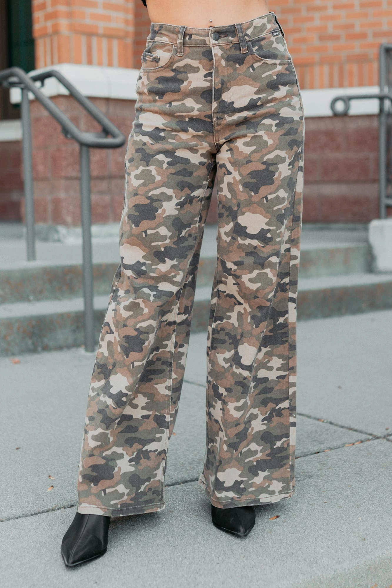 Douglas High Rise Wide Leg Cello Jeans (Camo) Wardrobe Essential